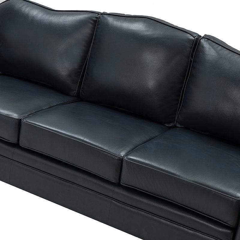 Flavio 81 Genuine Leather Sofa - Premium Full Grain Leather Couch for Living Room, Lounge & Office - Comfortable Modern Sectional Sofa with Sturdy Wood Frame