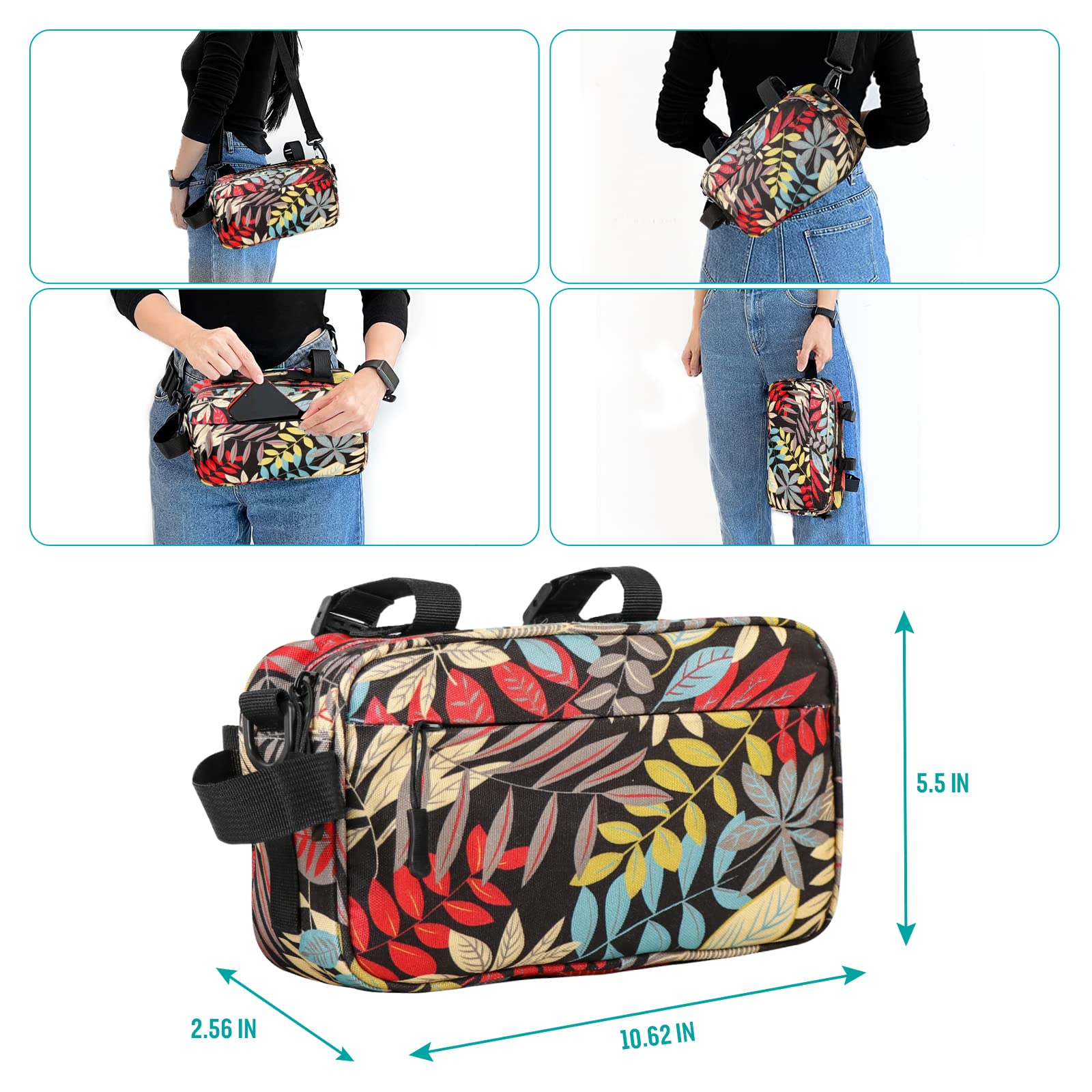 **YEEGO DIRECT Waterproof Bike Handlebar Bag - Multifunctional Front Bicycle Bag for Men & Women - Crossbody Shoulder Bag for Cycling, Scooters & Outdoor Activities (Black)**