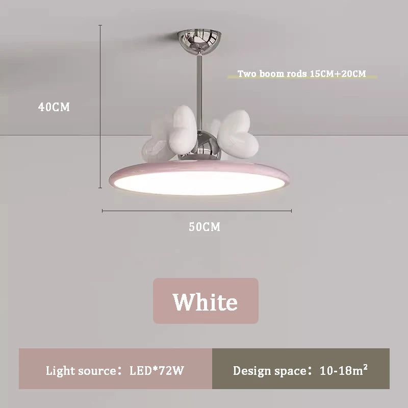 Elegant Princess Room Bow Chandelier Light for Girls Bedroom - Whimsical Crystal Ceiling Lighting Fixture for Kids Room Decor, Birthday Party & Nursery Design