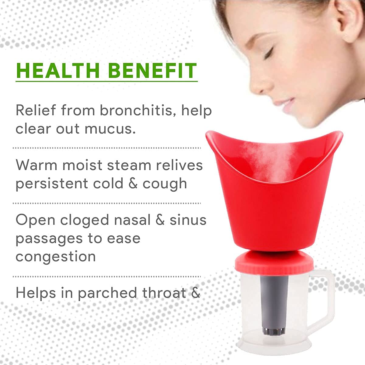 PrimeLife 3-in-1 Multipurpose Steam Inhaler - Facial Steamer, Nose Vaporizer & Cough Relief Device for Adults & Kids | Portable Home Spa & Cold Relief Solution | Perfect for Dry Skin, Sinus Congestion & Respiratory Comfort
