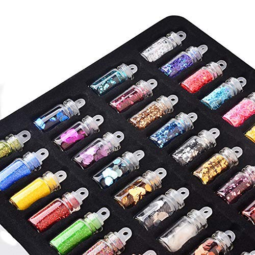 Belicia 48 Colors Holographic Chunky Glitter - Body, Nail & Hair Glitter Sequins for Festive Makeup, Eyes, Crafts | Perfect for Parties, Cosplay & DIY Projects