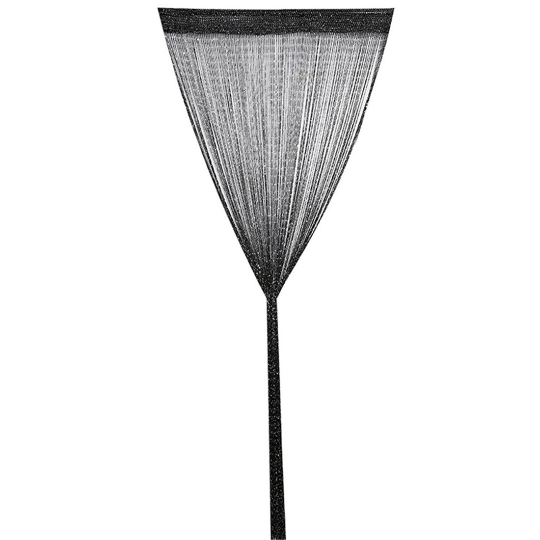 Edtoy Decorative Window Fringe Wall Panel Room Divider - 200x95cm Black Tassel Curtain for Bedroom, Living Room & Party Decor