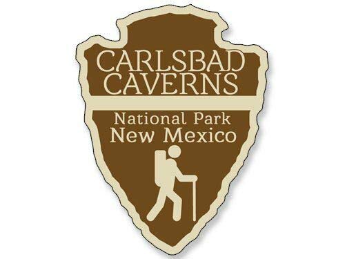 3x4 Inch Arrowhead Shaped Magnetic Vinyl Sticker - Carlsbad Caverns National Park Souvenir for RV, Hiking & Outdoor Adventures | Perfect for Cars, Fridges & Metal Surfaces