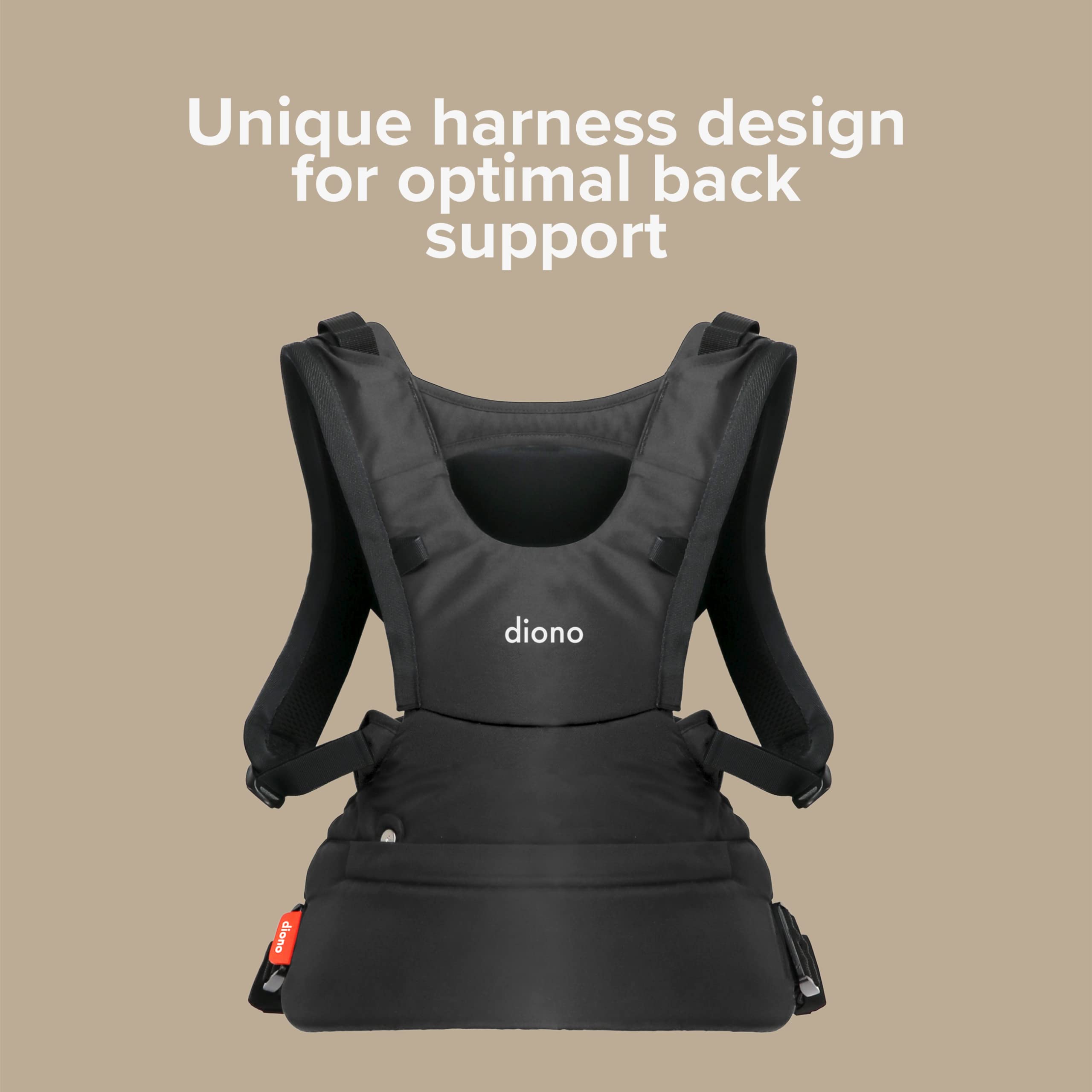 Diono Carus Essentials 3-in-1 Baby Carrier - Front & Back Carry for Newborn to Toddler (0-33 lb/15 kg) - Ergonomic & Comfortable Infant Carrier - Dark Gray - Perfect for Parenting, Travel & Outdoor Adventures