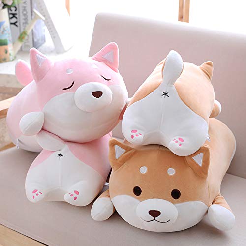 **Shiba Inu Dog Plush Pillow - Soft Corgi Stuffed Animal Toy, Cute Kawaii Doll Gift for Valentine's Day, Christmas, Birthday - Home Decor for Bed, Sofa, Chair (Pink Smiling Eye, 21.3 Inches) - Perfect for Kids' Rooms, Gifts & Cozy Home Decor**