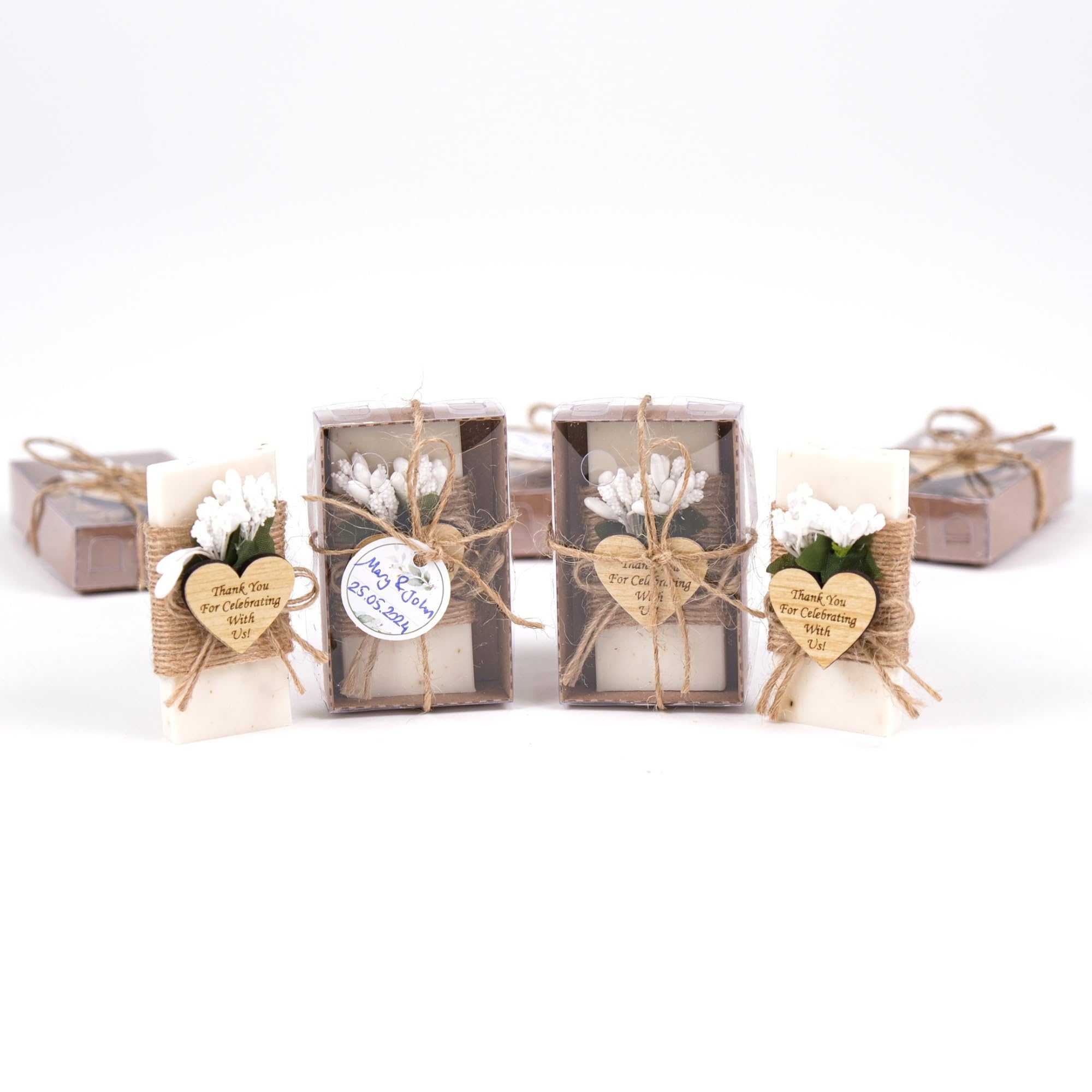 Handmade Jasmine Scented Mini Soap - Pack of 10 | Elegant Wedding Favors, Bridesmaid Gifts & Bridal Shower Favors | Perfect for Wedding Decorations, Guest Gifts & Engagement Parties | Aromatic Soap Set for Special Occasions & Romantic Celebrations