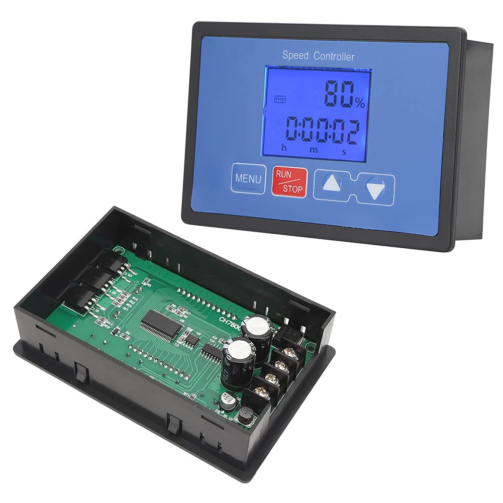 30A PWM DC Brush Motor Speed Controller 6.5V-55V with Digital LCD Display - Adjustable Cycle Run/Stop Timer for Motor Driver Module - Perfect for DIY Robotics, CNC Machines, and Industrial Equipment Control