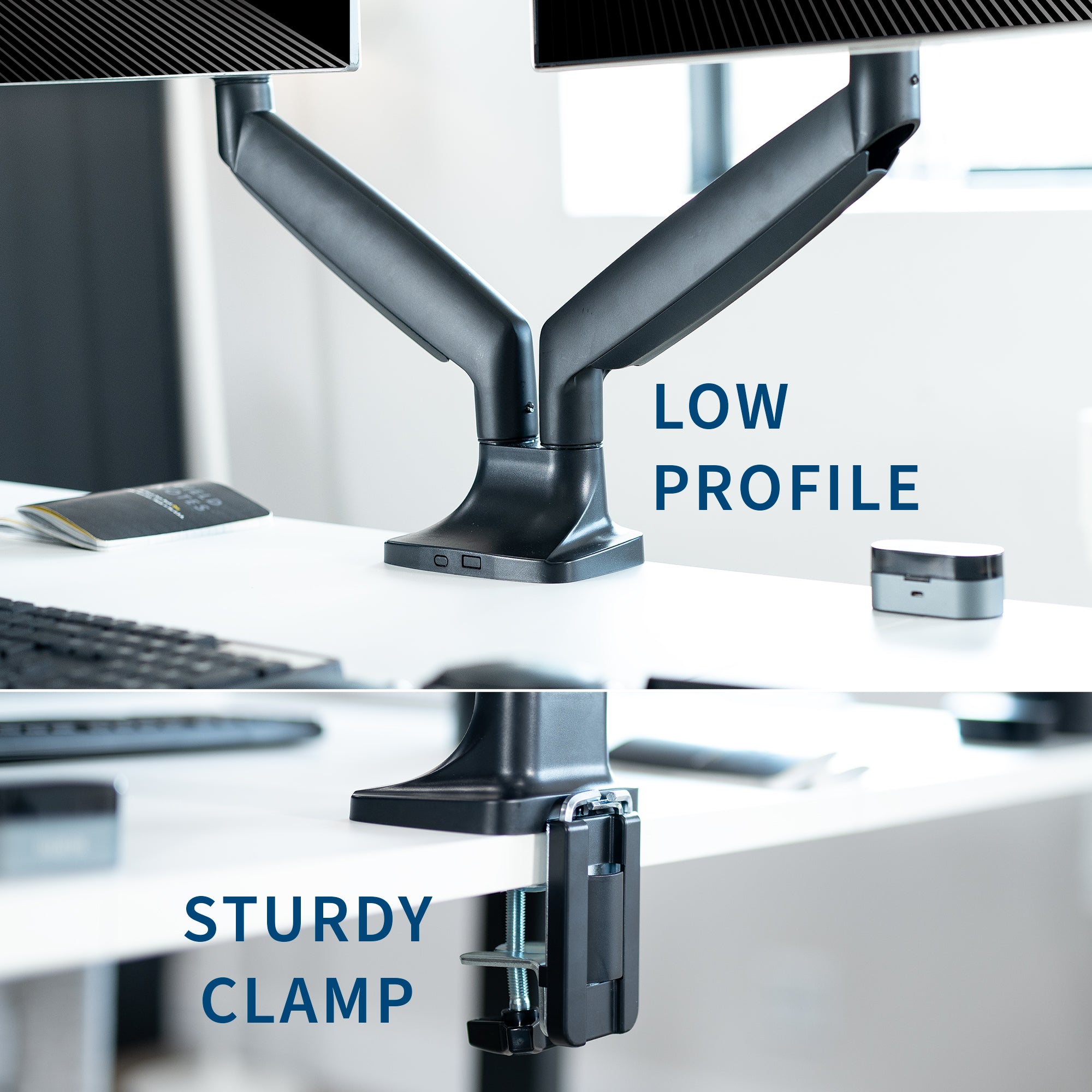 Dual Ultrawide Monitor Desk Mount - Pneumatic Arm Stand for 40 Inch Screens | Perfect for Home Office, Gaming & Workspace Setup