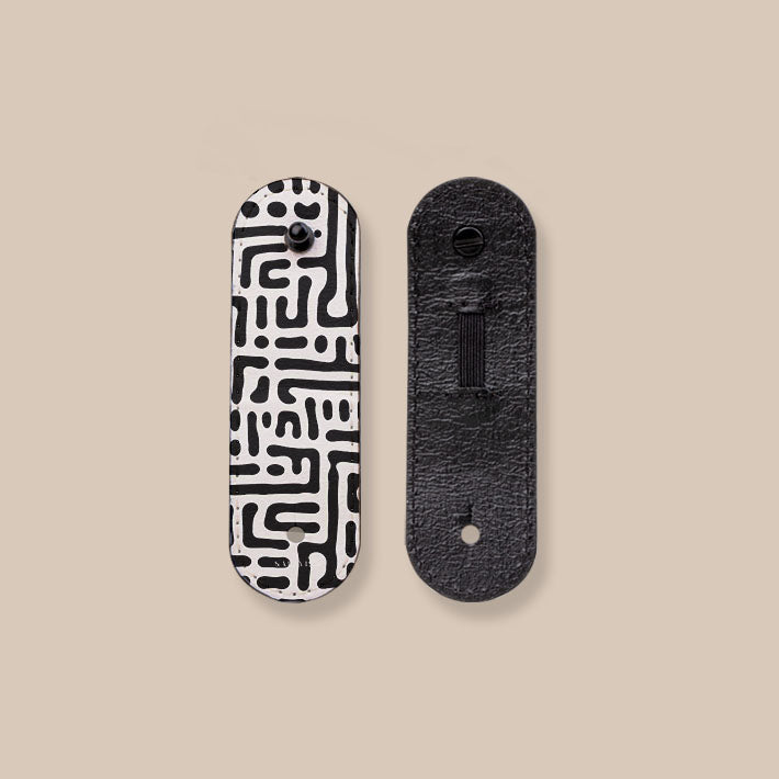 Eco-Friendly Black & White Maze Cord Wrap - Perfect for Organizing Cables, Wires & Chargers at Home or Office