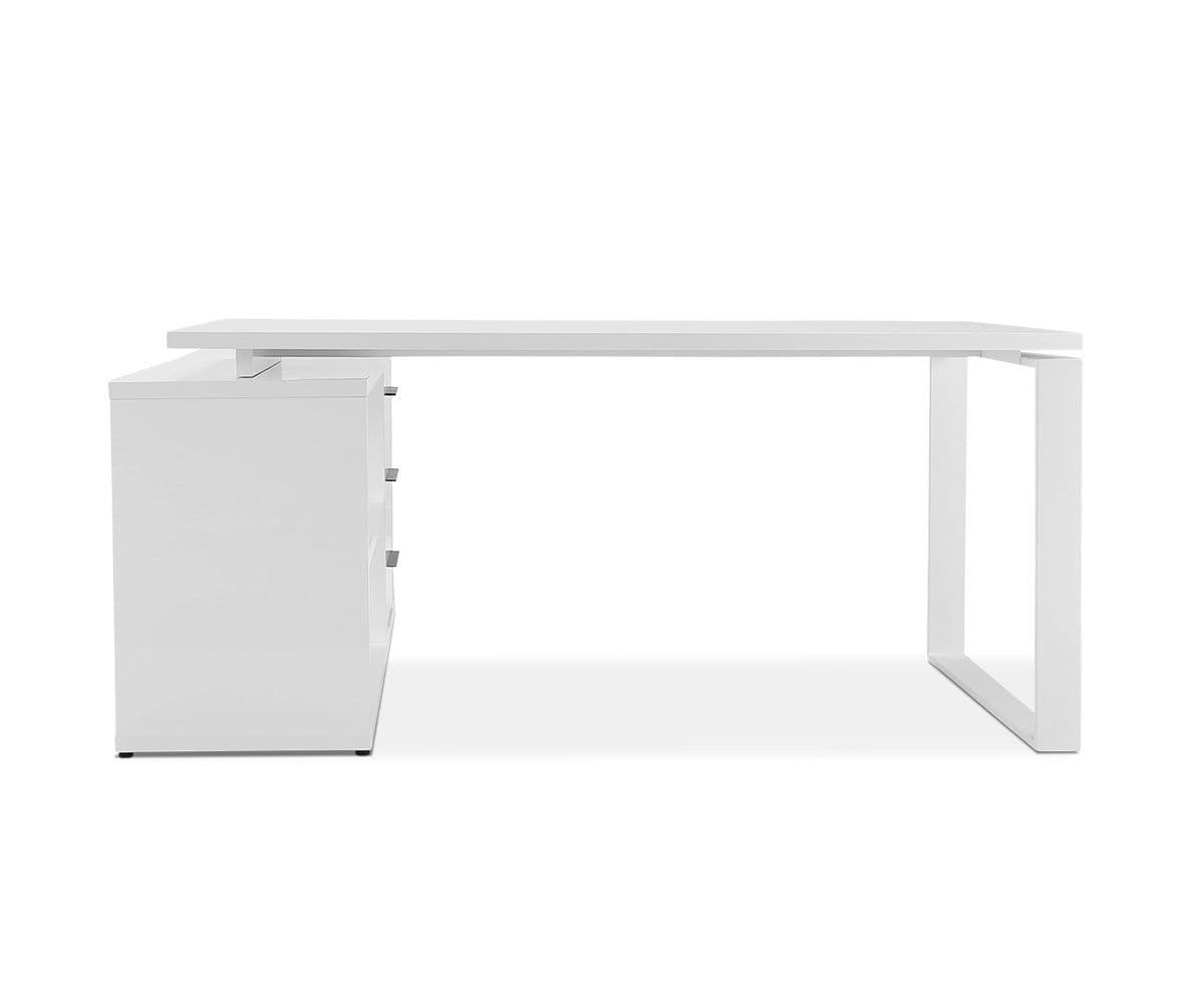 White Reversible Return Gammel Desk - Perfect for Home Office, Study & Workspace Organization