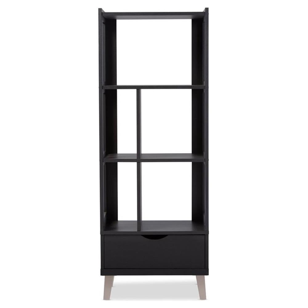 Allora Modern Espresso Bookcase - Stylish Wooden Bookshelf for Living Room, Office & Home Decor - Perfect for Organizing Books, Displaying Decor & Enhancing Your Space