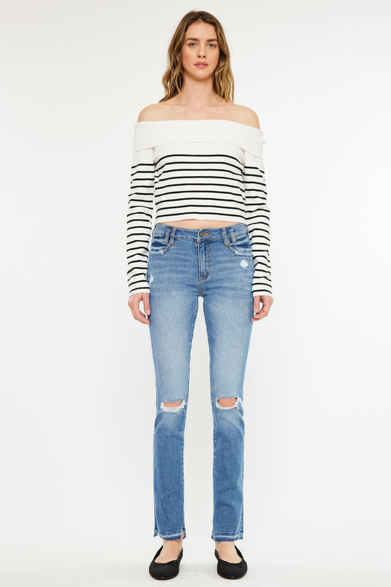 Birdy Mid Rise Easy Skinny Jeans for Women - Stretch Denim Pants, Comfortable Slim Fit Jeans for Casual Wear & Everyday Outfits