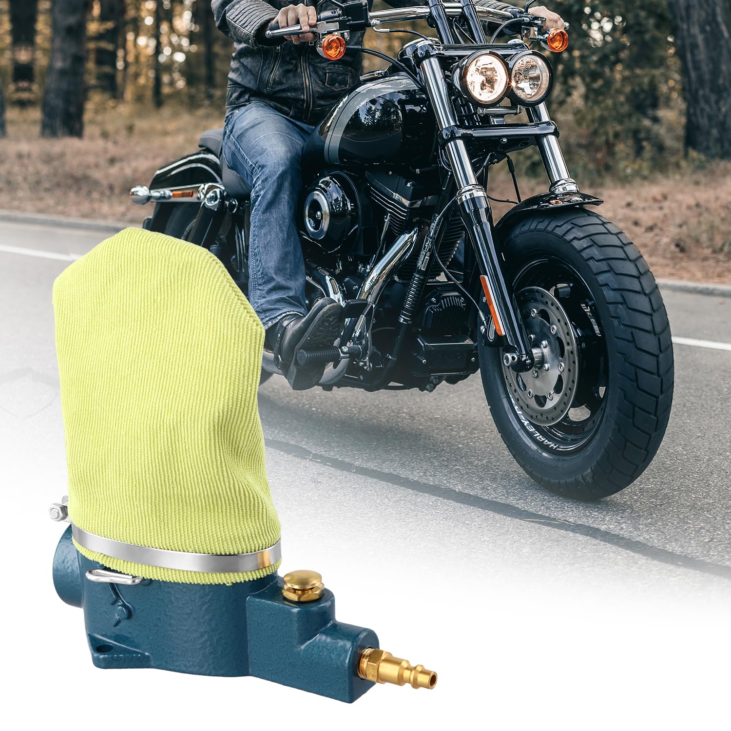 QWORK Pneumatic Spark Plug Cleaner – High-Efficiency Air Sandblaster Tool Kit with Abrasive Material & Fabric Cleaner Bag – Perfect for Automotive Repair, Engine Maintenance & DIY Mechanics