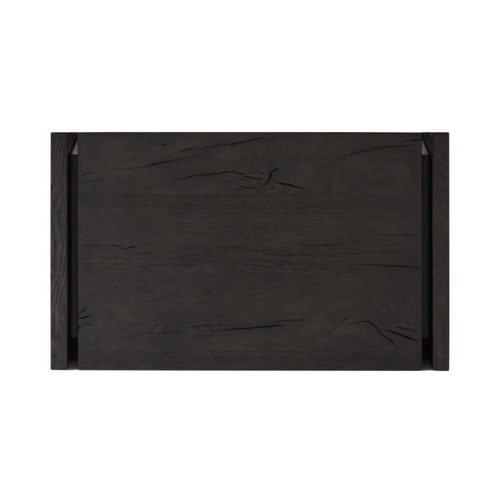 Alora Nightstand - Dark Espresso Reclaimed French Oak Wood Bedside Table | Perfect for Bedroom Decor & Small Space Storage