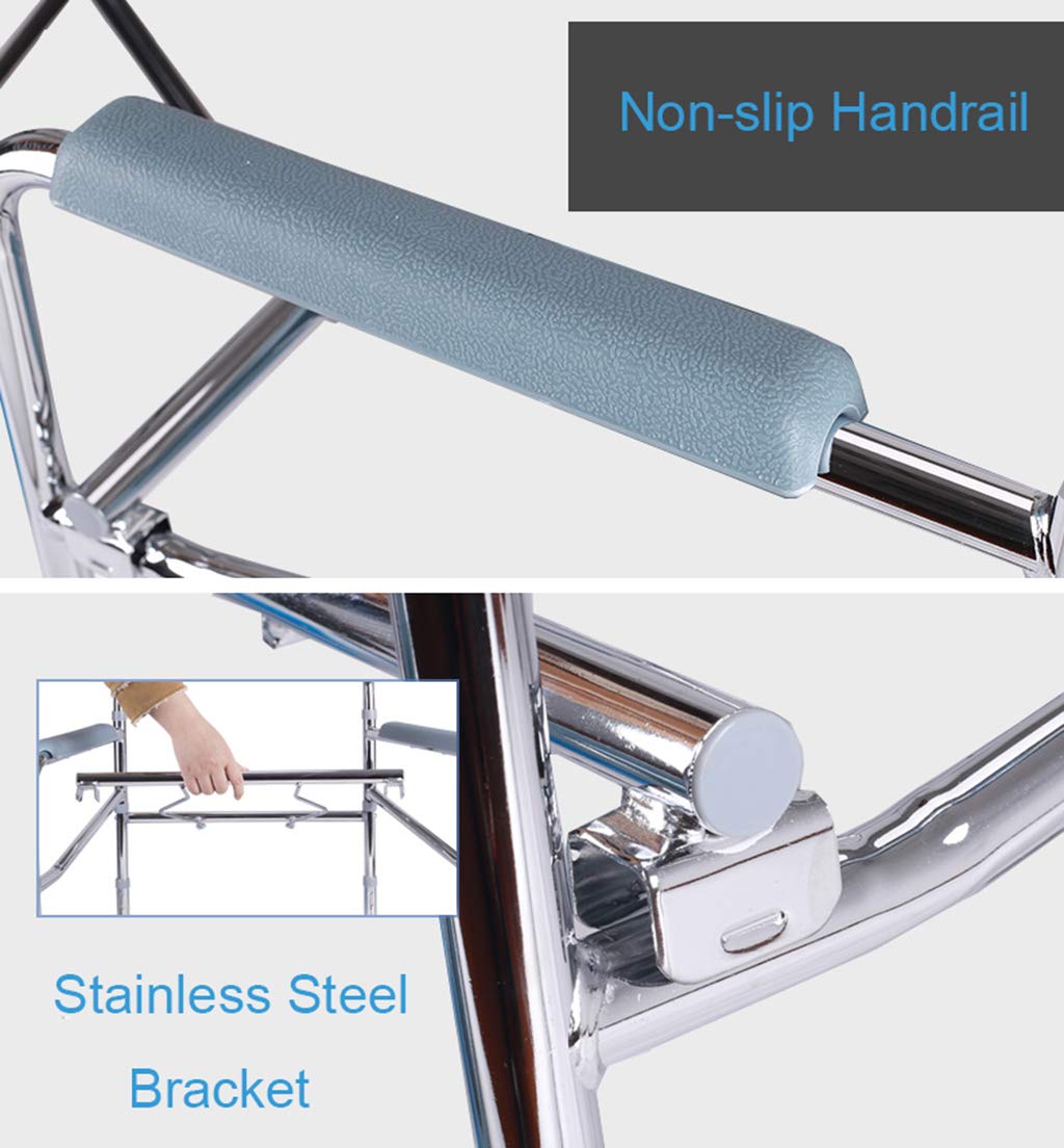 Aluminum Commode Chair with 4 Wheels - Portable Shower Toilet Chair for Elderly & Disabled, Adjustable Height Bathroom Safety Chair - Ideal for Home Care, Hospitals & Mobility Assistance
