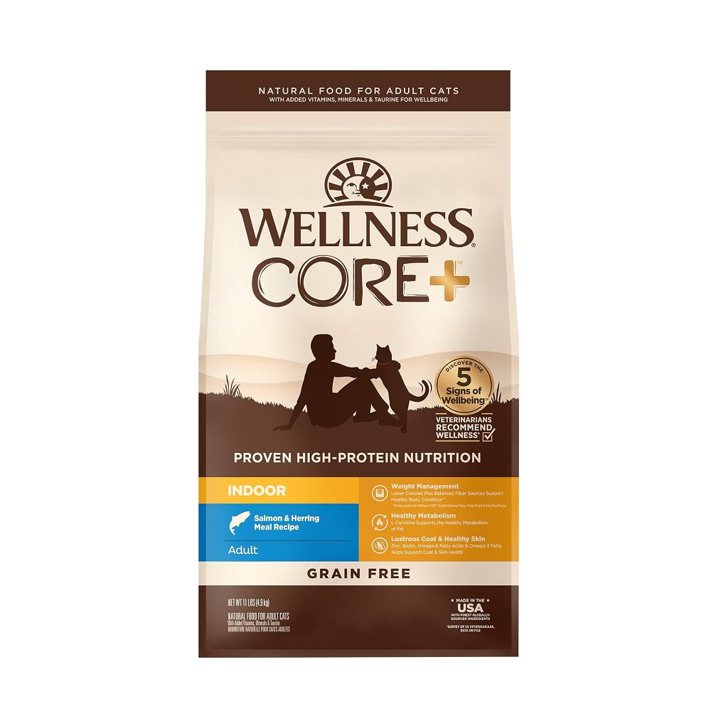 Premium CORE Indoor Salmon & Herring Dry Cat Food for Adult Cats - High Protein, Grain-Free Recipe for Healthy Digestion & Shiny Coat - Perfect for Indoor Cats with Sensitive Stomachs
