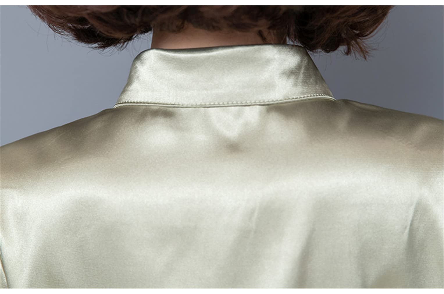 Elegant Women's Satin Silk Blouse Long Sleeve Office Shirt Tops - Professional Workwear for Business Women & Formal Occasions