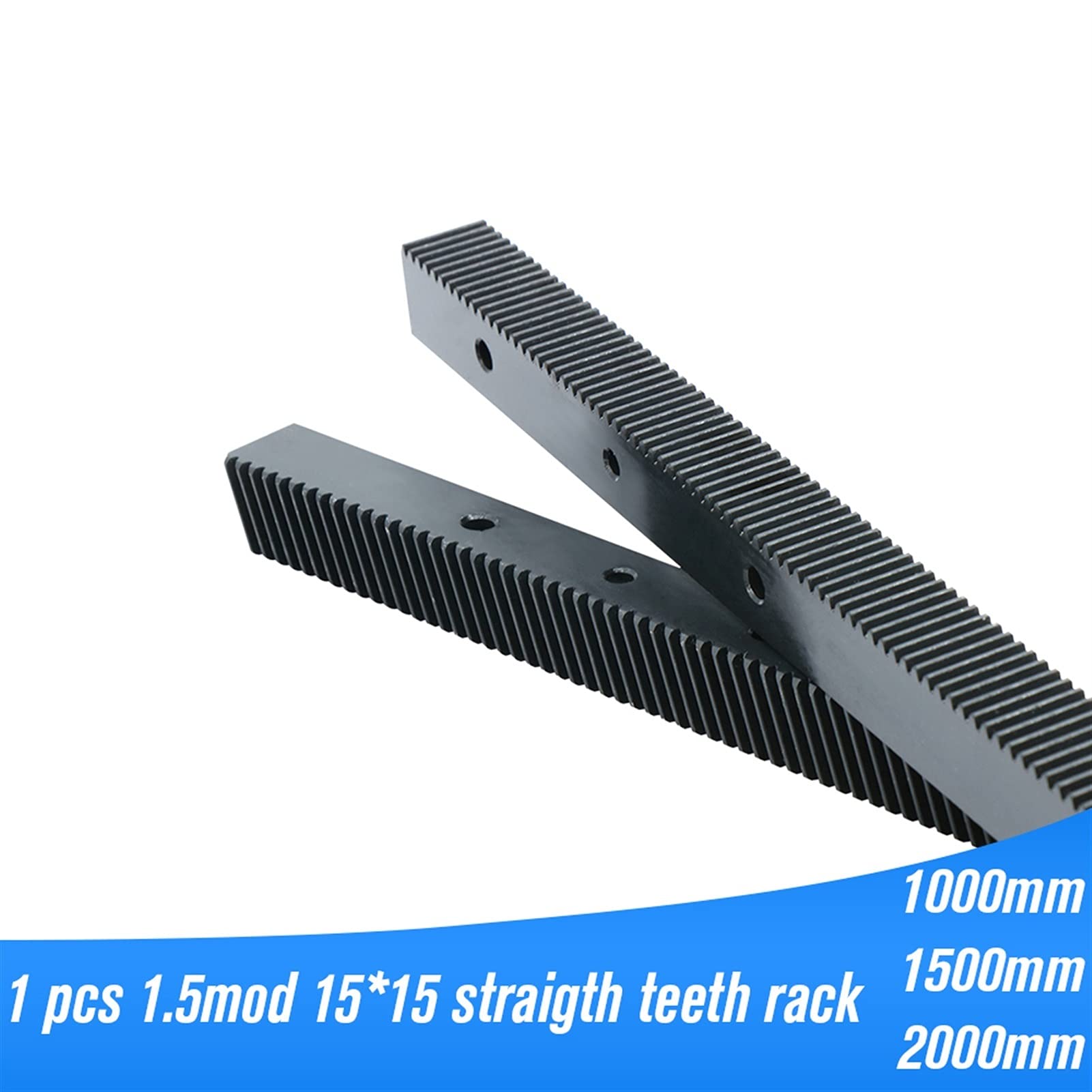 High Precision 1.5Mod 15x15mm Gear Rack - 1000mm/1500mm/2000mm Length Options - Durable Straight Teeth for CNC Engraving Machines, 3D Printers & Robotics - Perfect for Industrial Automation & DIY Projects (1pc 1000mm)