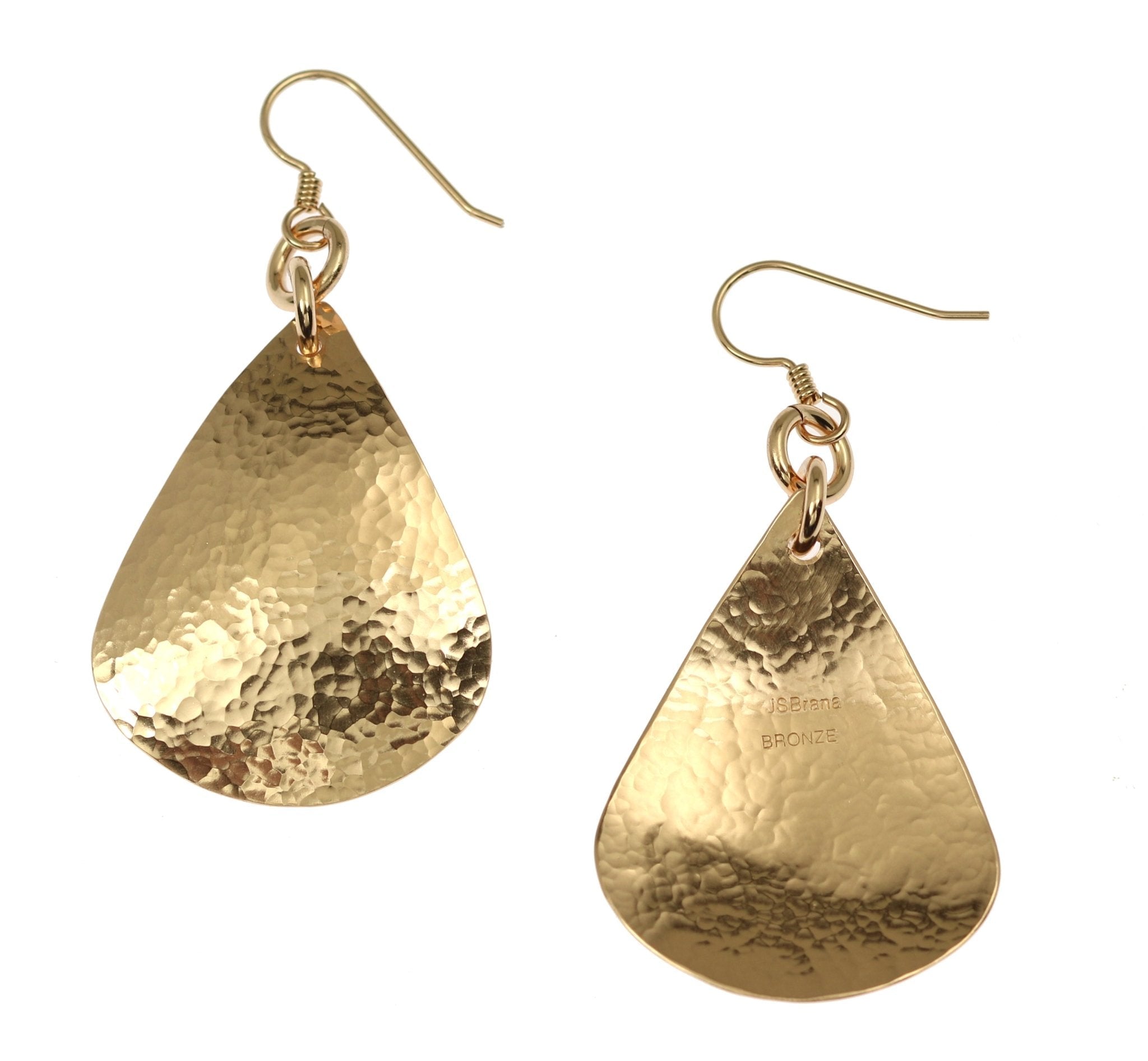 Handmade Hammered Bronze Teardrop Earrings for Women - Boho Chic Dangle Jewelry - Perfect for Weddings, Parties & Everyday Wear