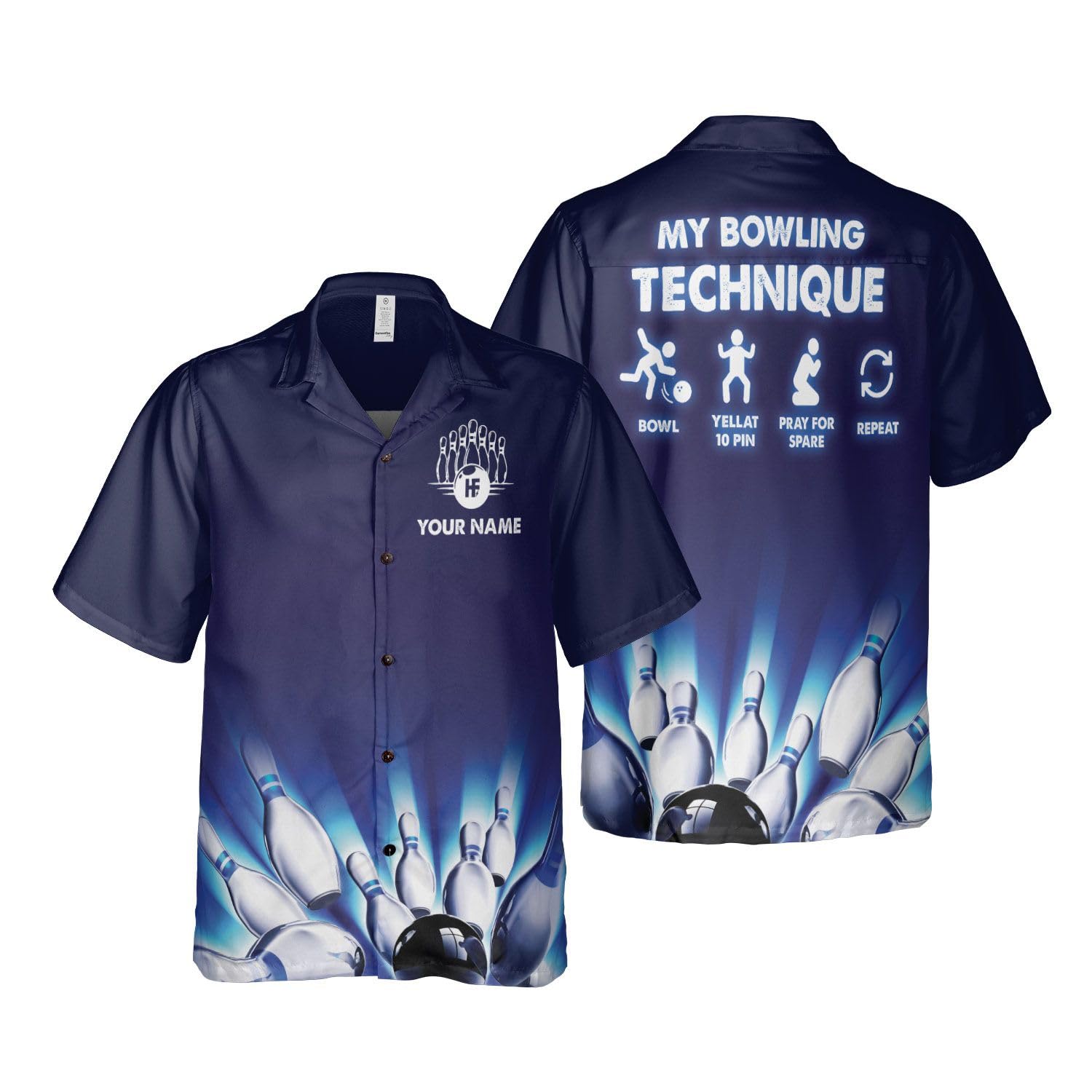 Custom Personalized Bowling Shirts with Names for Men & Women | Stylish Hawaiian Bowling Team Shirts | Perfect for Bowling Leagues, Tournaments & Casual Wear