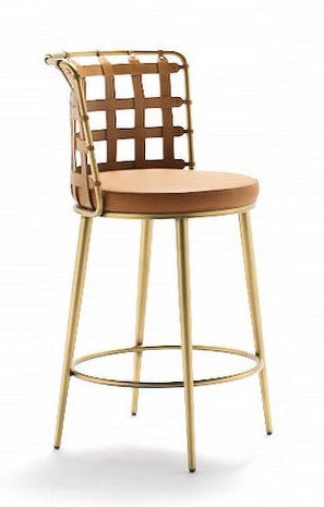 Fasem Lola Stool - Modern Wooden Bar Stool with Metal Base for Kitchen Island, Breakfast Nook & Home Decor | Comfortable & Stylish Seating Solution