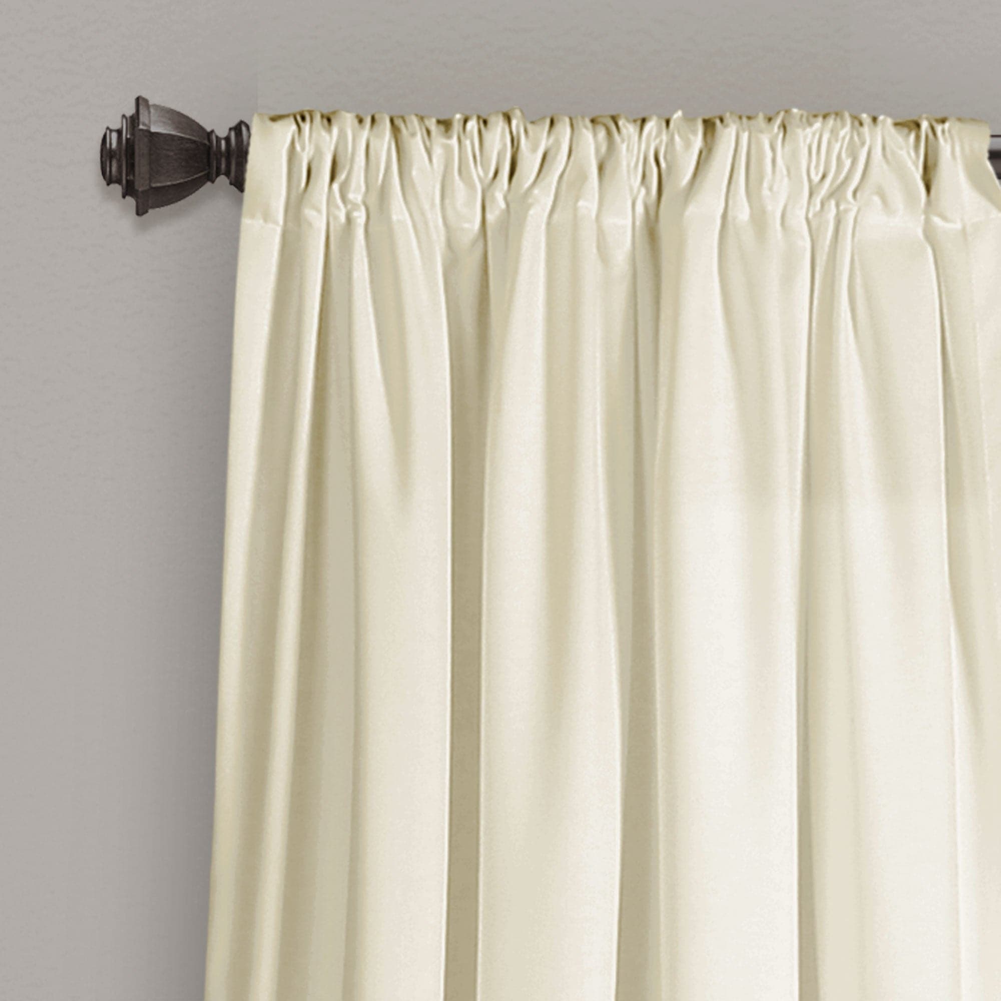 Allison Ruffled Window Curtain Panels Set - Elegant Sheer Voile Drapes for Living Room, Bedroom & Nursery - Light Filtering Privacy Curtains with Floral Lace Trim (Set of 2 Panels)