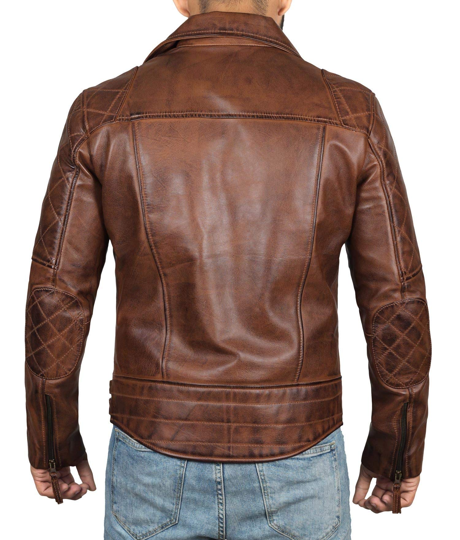 Decrum Men's Real Lambskin Leather Jacket - Motorcycle Style Biker Jacket for Men in Black & Brown | Premium Outerwear for Riding, Casual Wear & Winter Fashion