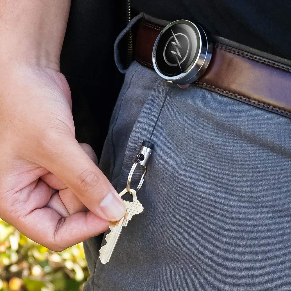 The Flash TV Series Zoom Logo Heavy Duty Metal Retractable ID Badge Holder - Key Card Tag Reel with Belt Clip for Security, Office, and Events