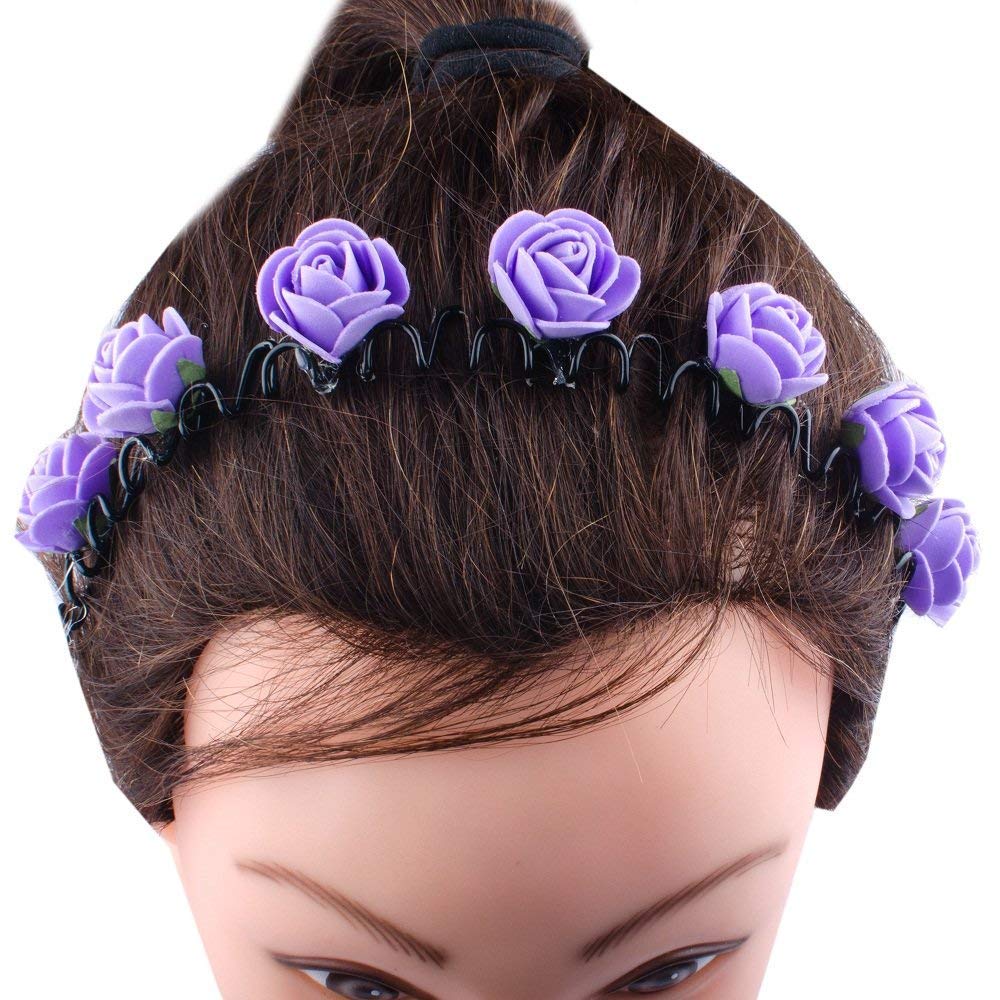 Ekan 2-Pack Purple Hair Bands for Girls - Soft Stretch Headbands for School, Sports & Everyday Wear (20g)