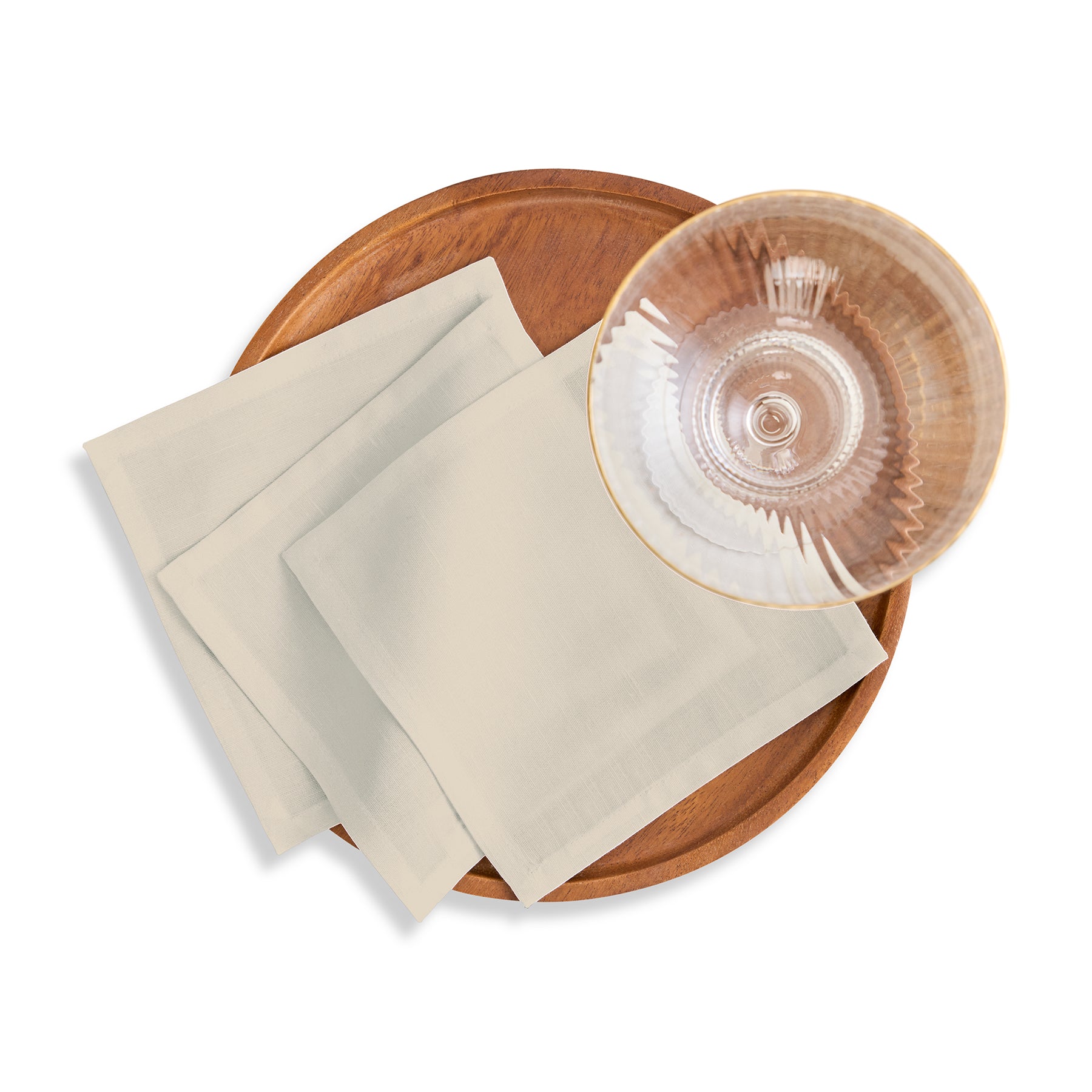 Premium Dru Cotton Linen Cocktail Napkins - Set of 12, 5x5 Inches, Absorbent & Elegant for Parties, Weddings, and Home Decor