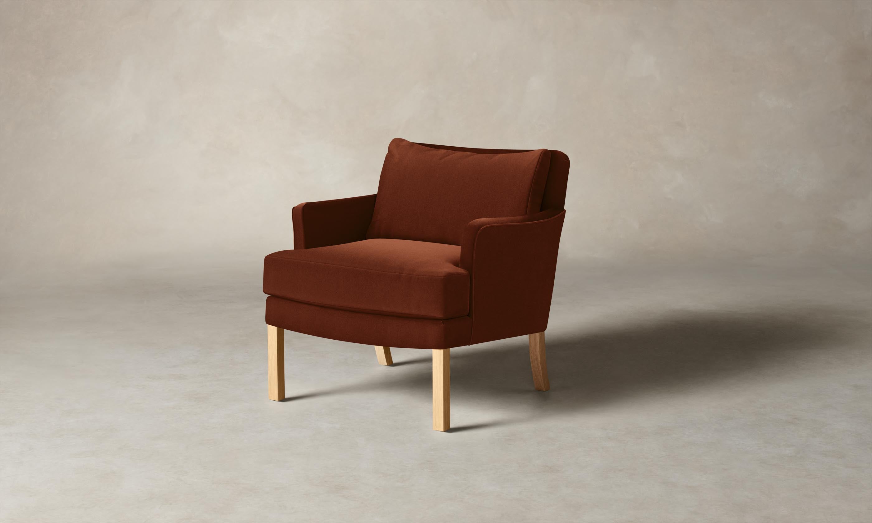 Premium Mohair Spice Upholstered Kaye Chair - Mid-Century Modern Accent Chair for Living Room, Bedroom & Office - Comfortable Lounge Chair with Stylish Design
