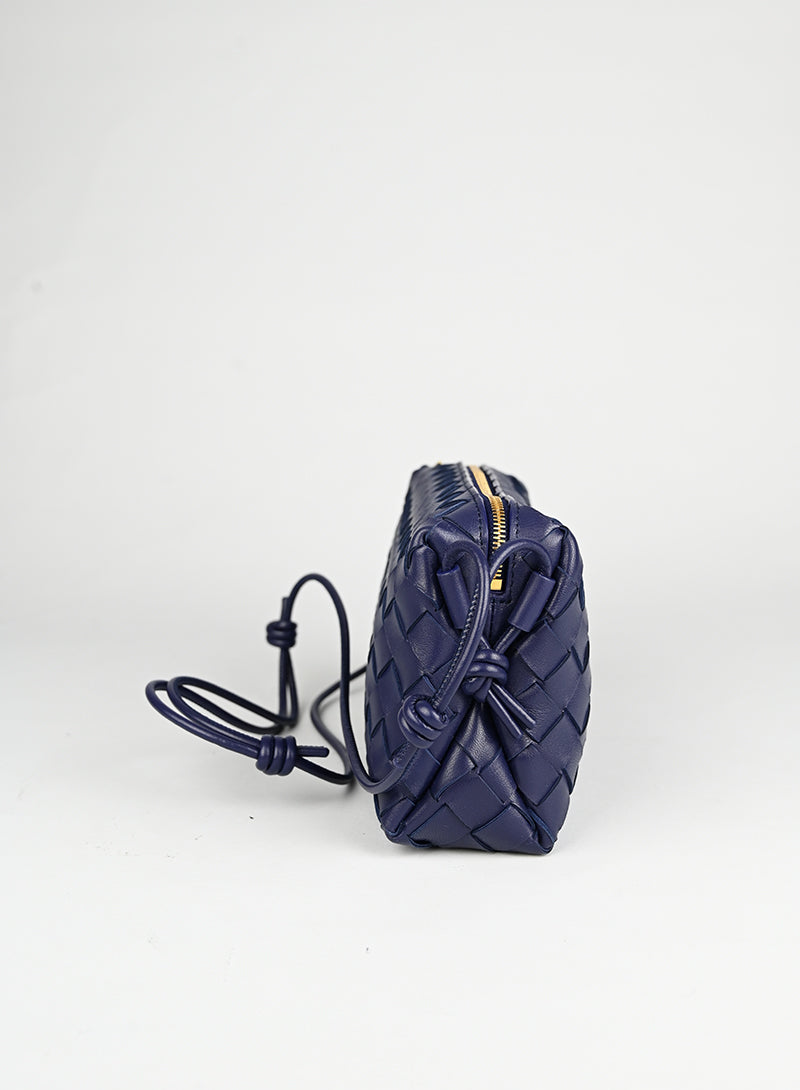 Bottega Veneta Blue Leather Crossbody Bag for Women | Luxury Designer Shoulder Purse | Perfect for Work, Travel & Evening Out