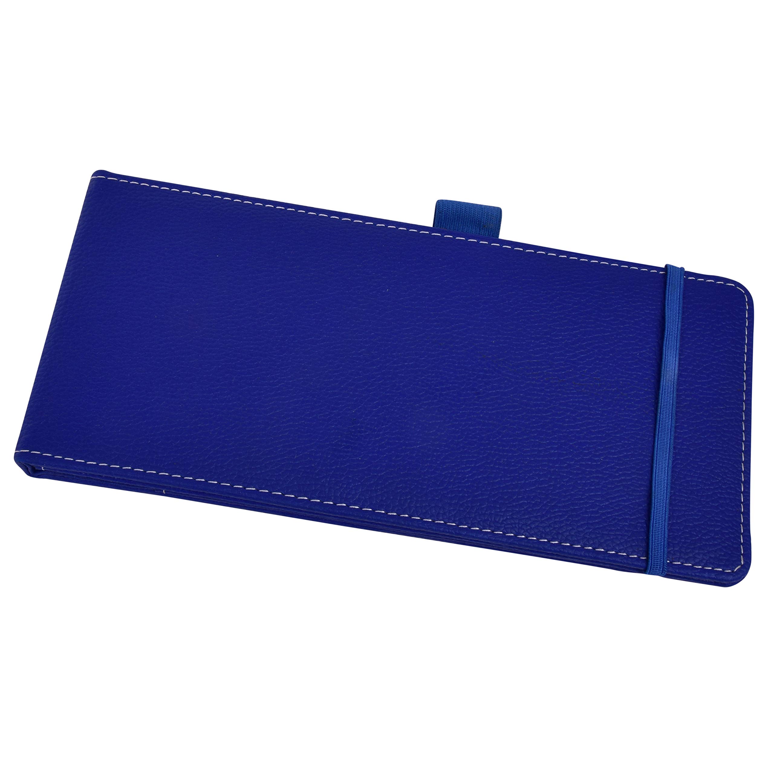 Genuine Leatherette Checkbook Holder & Card Organizer - Navy Blue Wallet for Checks, Credit Cards, and IDs | Perfect for Business Professionals and Daily Use