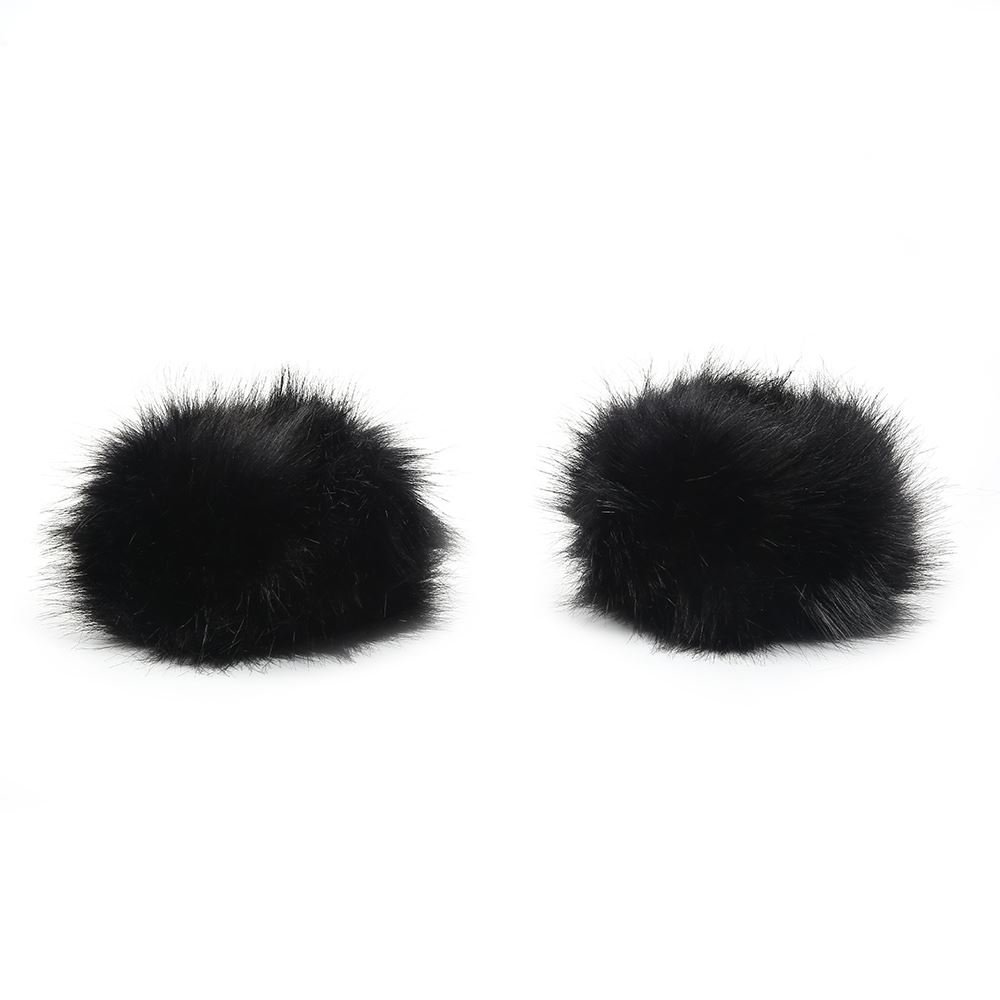 Hotstylezone Women's Winter Faux Fur Soft Wrist Warmers - Cozy Knit Arm Warmers for Cold Weather, Fashionable Hand & Wrist Protection for Outdoor Activities, Work, and Daily Wear