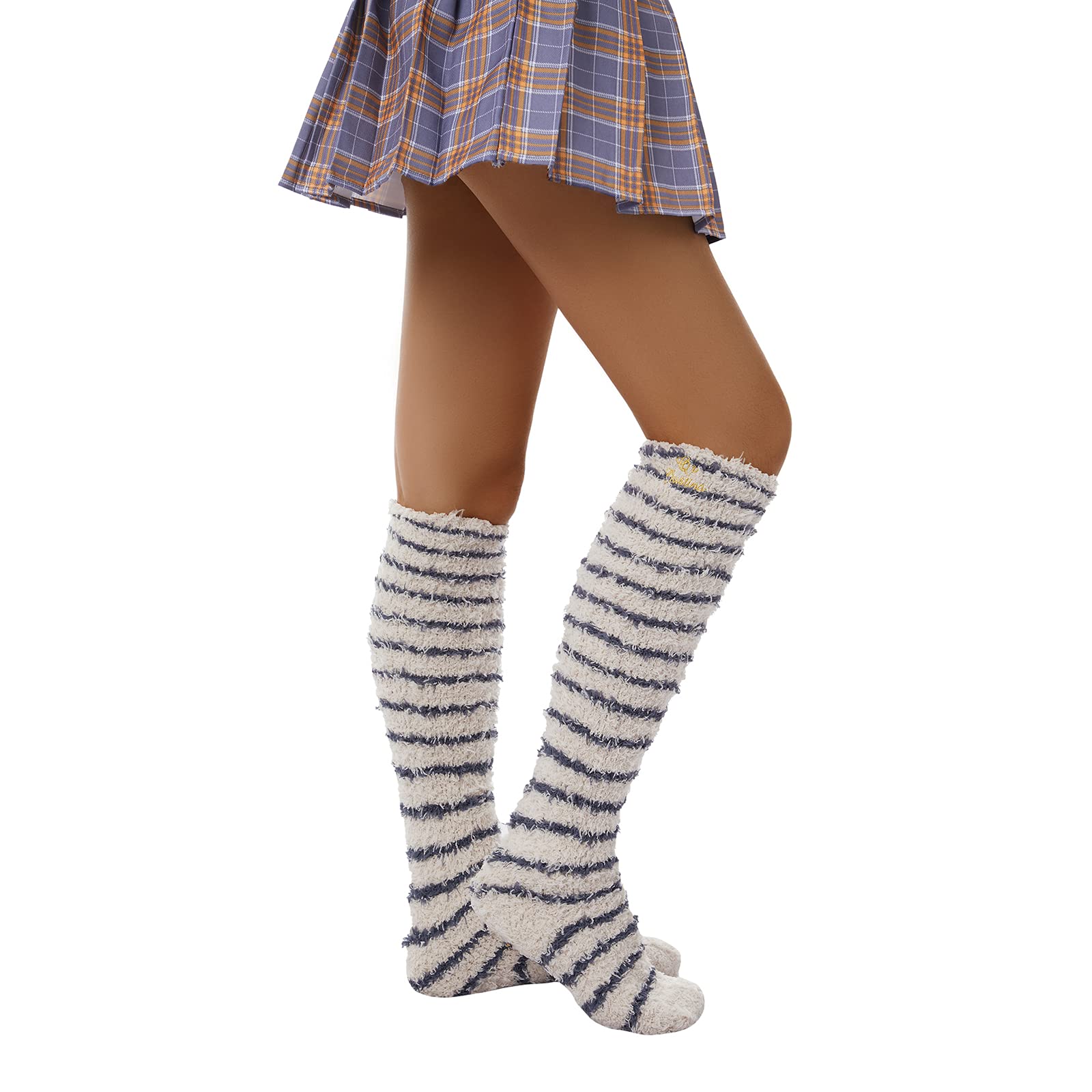 Malciklo Women's Knitted Thigh High Socks - Over The Knee Winter Stockings & Leg Warmers for Cold Weather, Fashion Outfits and Cosplay