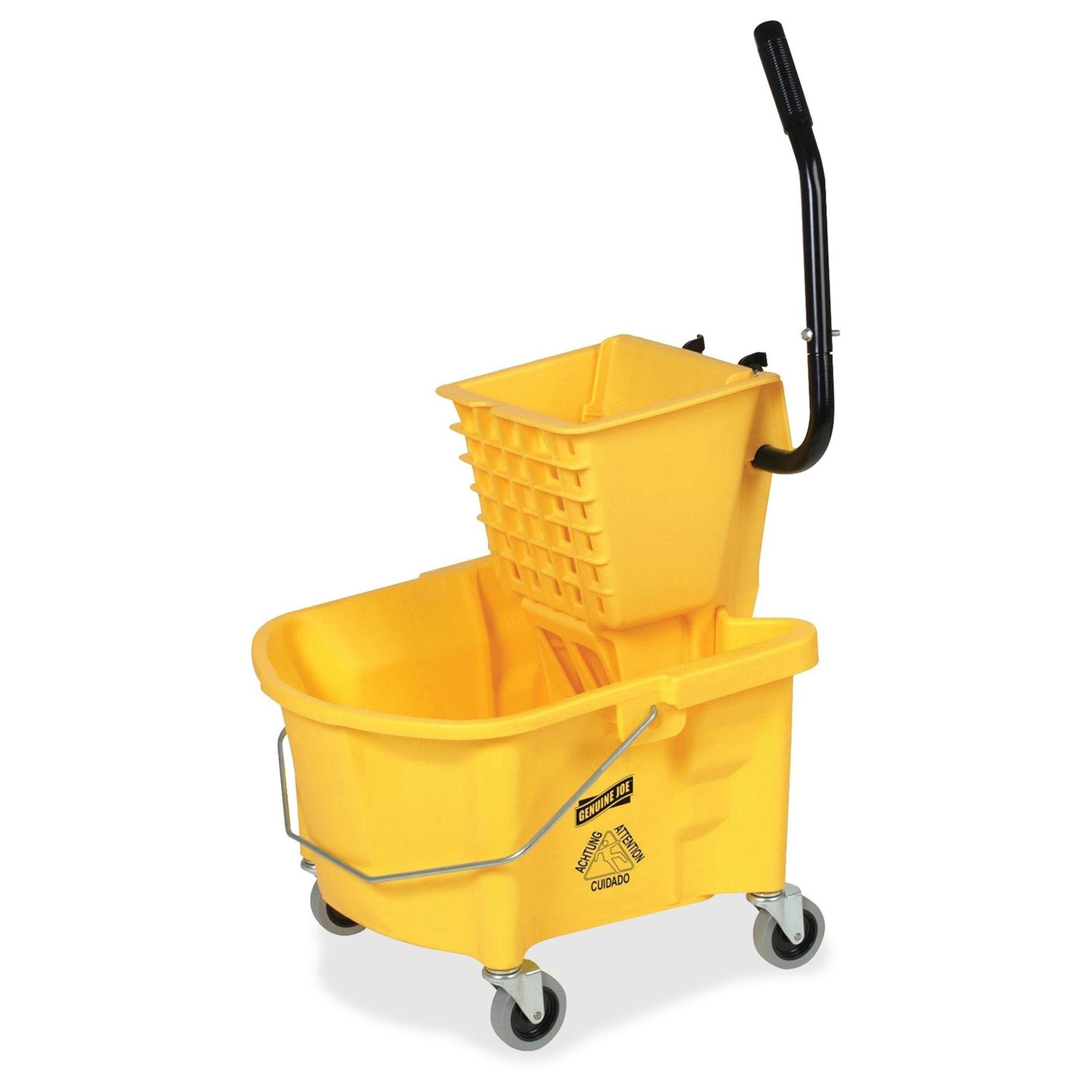 GJO60466 Splash Guardia Mop Bucket with Wringer, 6.5 Gallon Capacity, Yellow - Ideal for Home Cleaning, Commercial Use & Janitorial Services