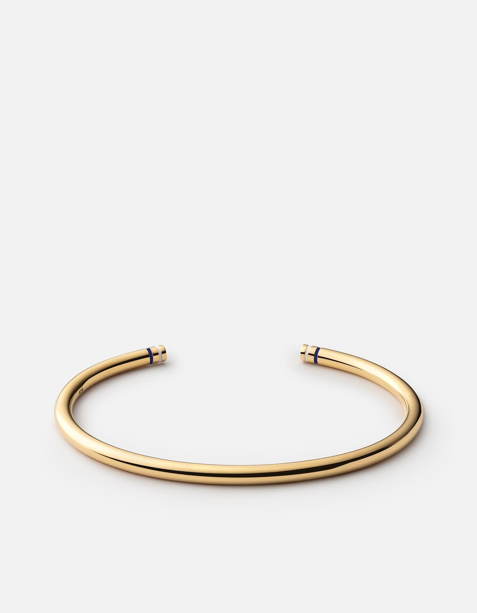 Luxury Gold Vermeil Aire Cuff Bracelet with Navy White Accents - Elegant Jewelry for Women, Perfect for Parties, Weddings & Special Occasions