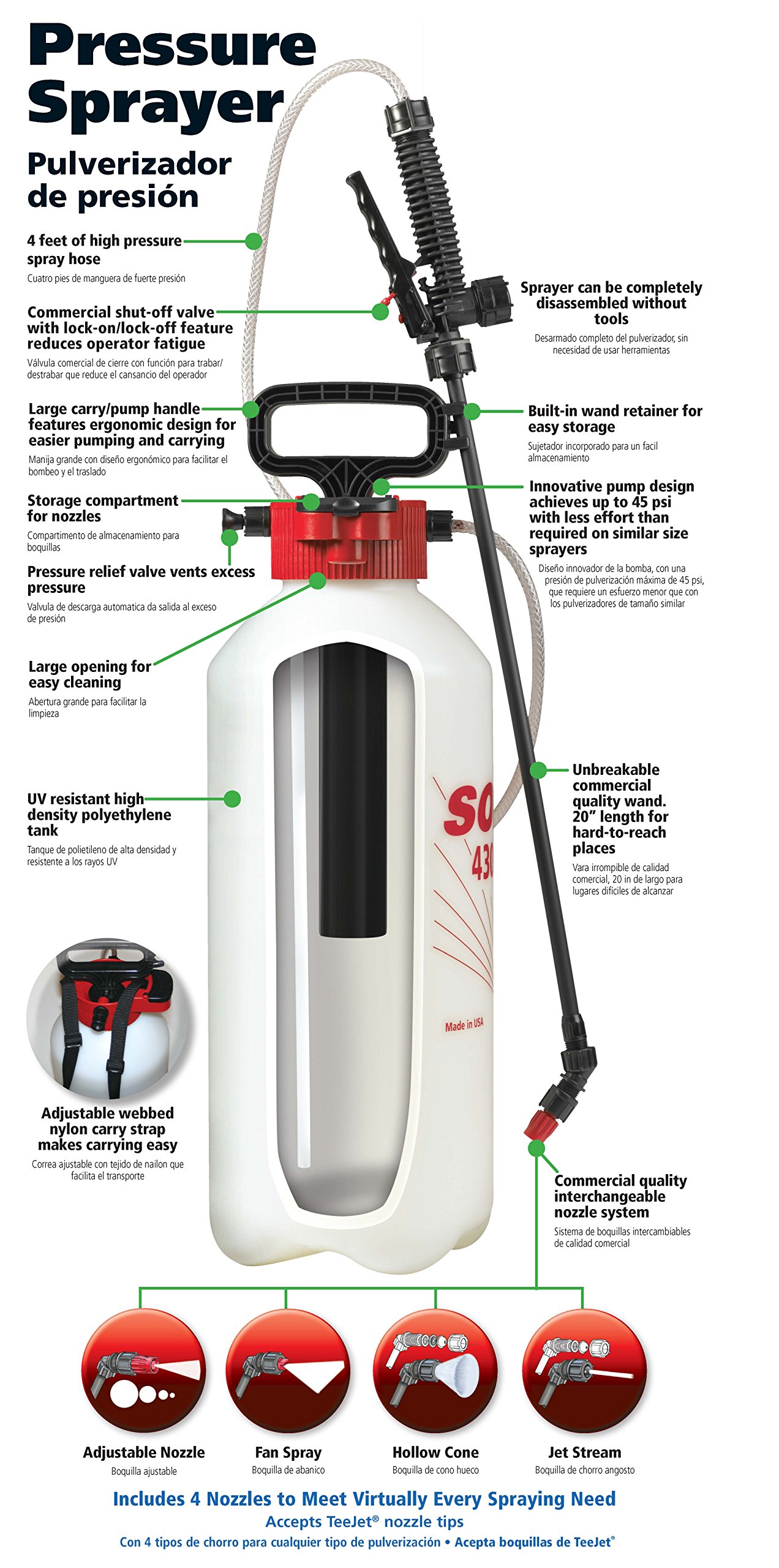 Solo 430-3G 3-Gallon Handheld Garden Sprayer with Shut-off Valve & Durable Wand - Perfect for Lawn Care, Weed Control & Plant Fertilizing