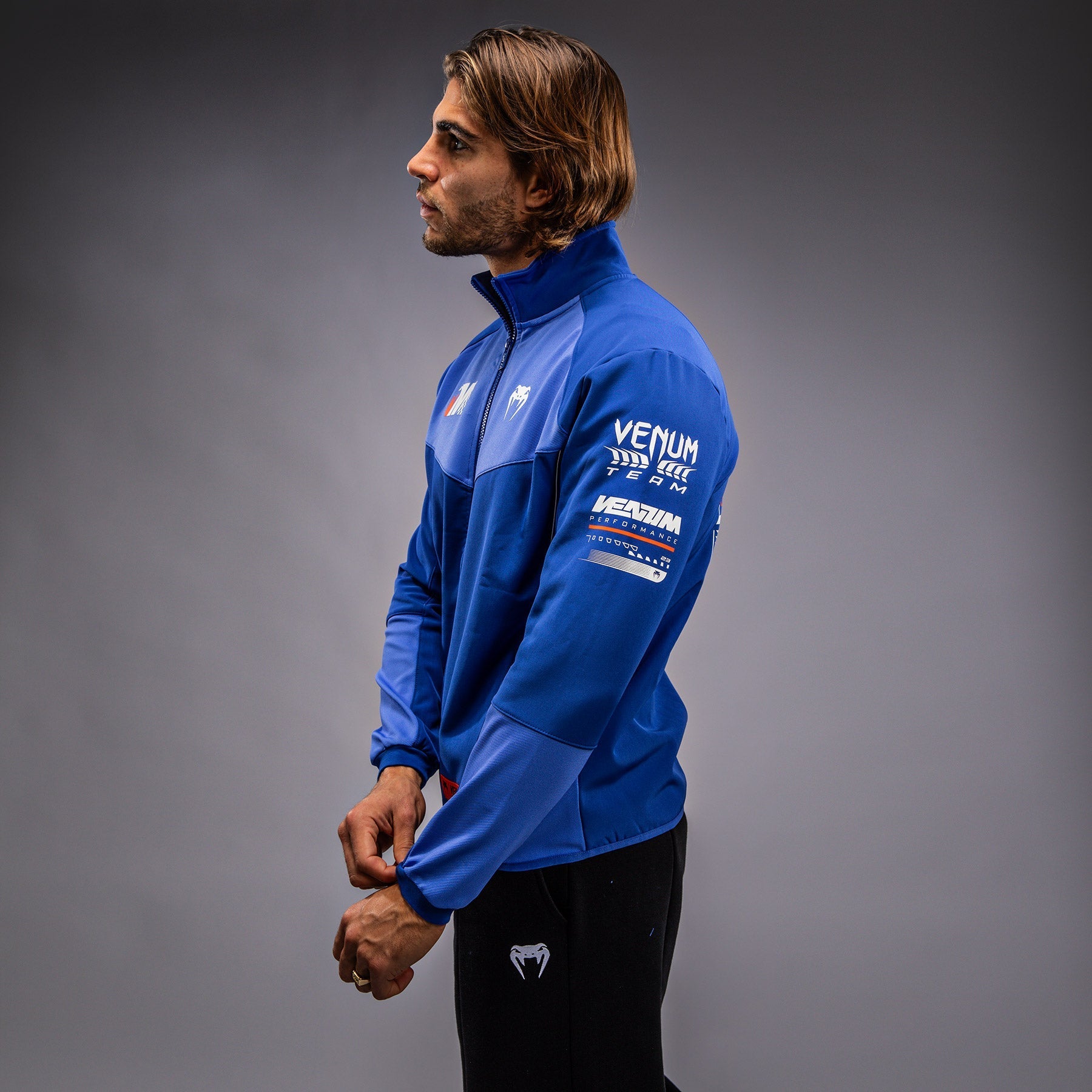 Venum Motorsport Softshell Jacket - Royal Blue Windproof & Water-Resistant Men's Training Jacket for Motorcycle Racing, Gym Workouts & Outdoor Sports