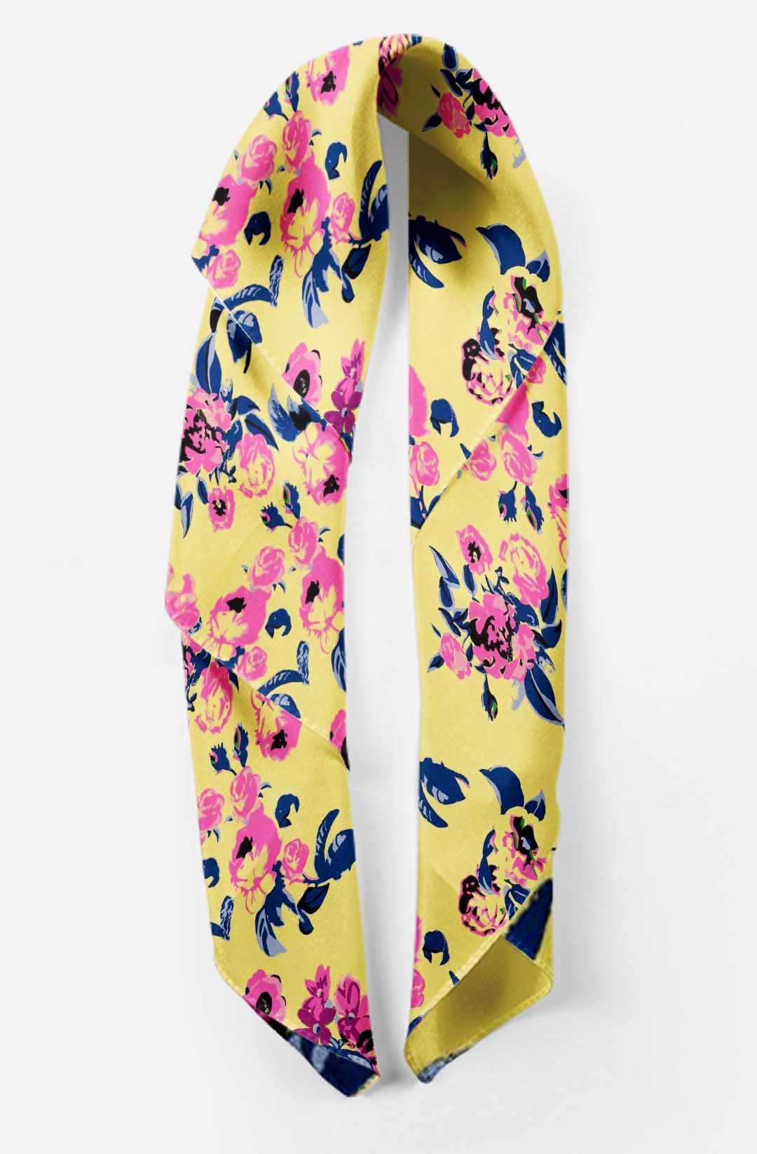 Bimba Printed Pure Silk Scarf for Women - Elegant Hair Wrap, Neck Scarf & Head Bandana - Perfect for Travel, Parties & Everyday Fashion Accessory