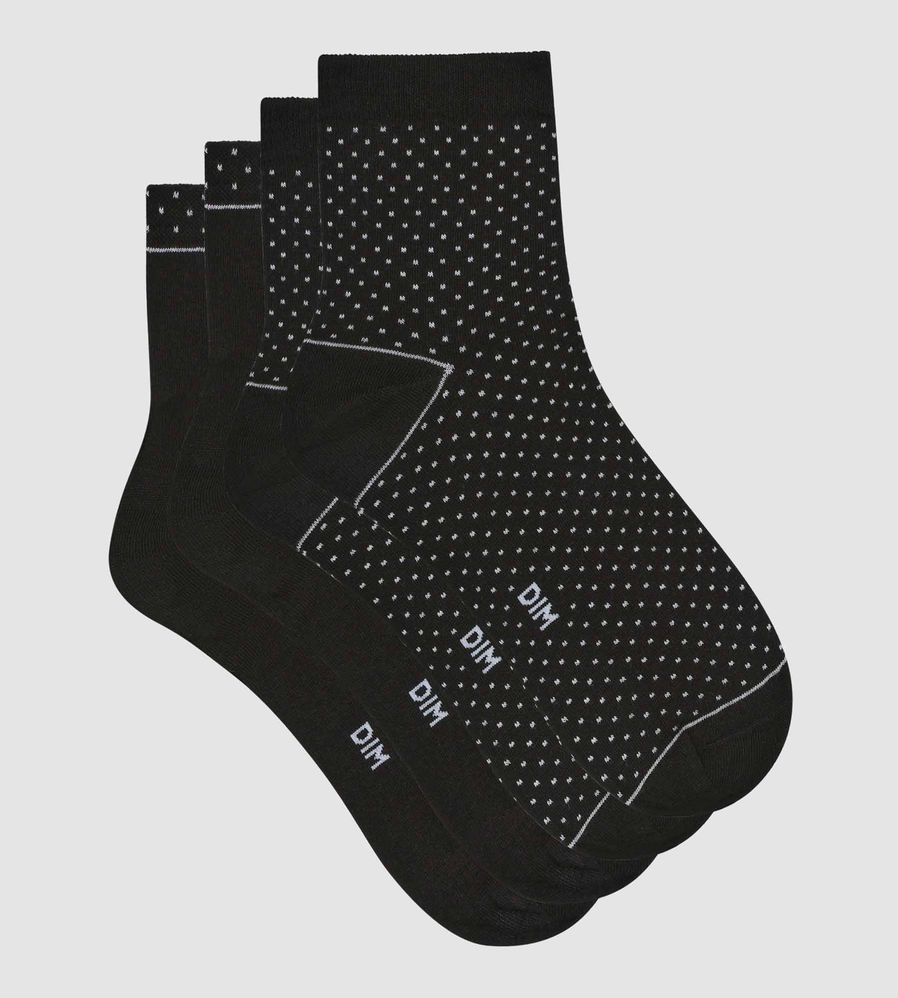 Organic Cotton Polka Dot Women's Socks 2-Pack - Black - Comfortable & Breathable for Everyday Wear, Workouts & Casual Outfits