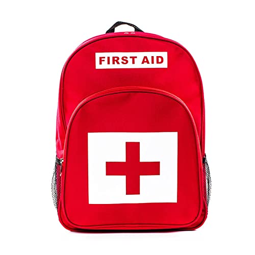 ZQTHL Waterproof First Aid Backpack - Large Capacity Emergency Medical Bag for Outdoor Sports, Camping & Home Use - Red Empty First Aid Kit Organizer (Ideal for Hiking, Travel & Disaster Preparedness)