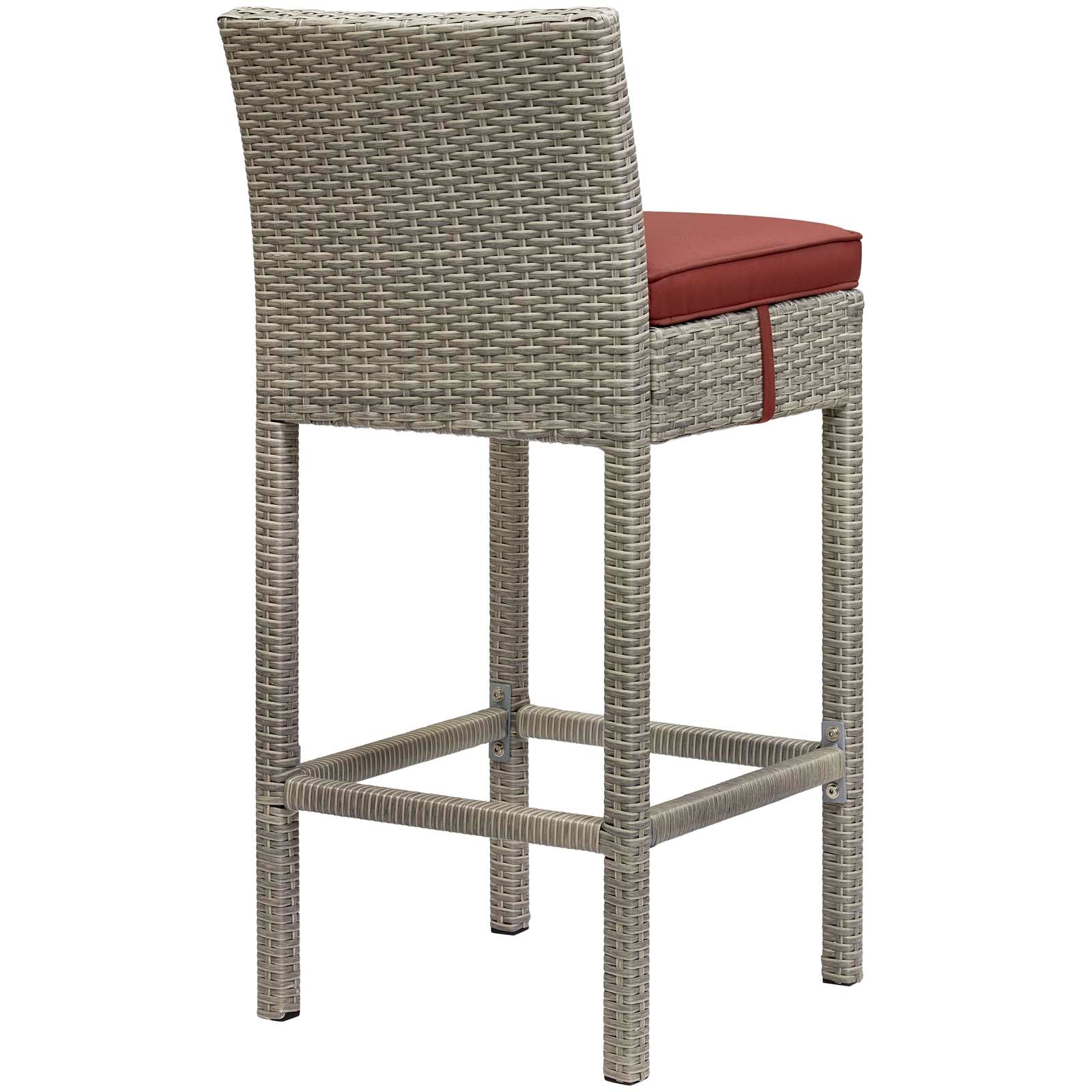 Outdoor Patio Bar Stool - Wicker Rattan Bar Height Stool for Backyard, Poolside & Garden - Weather-Resistant & Durable Dining Stool for Outdoor Entertaining
