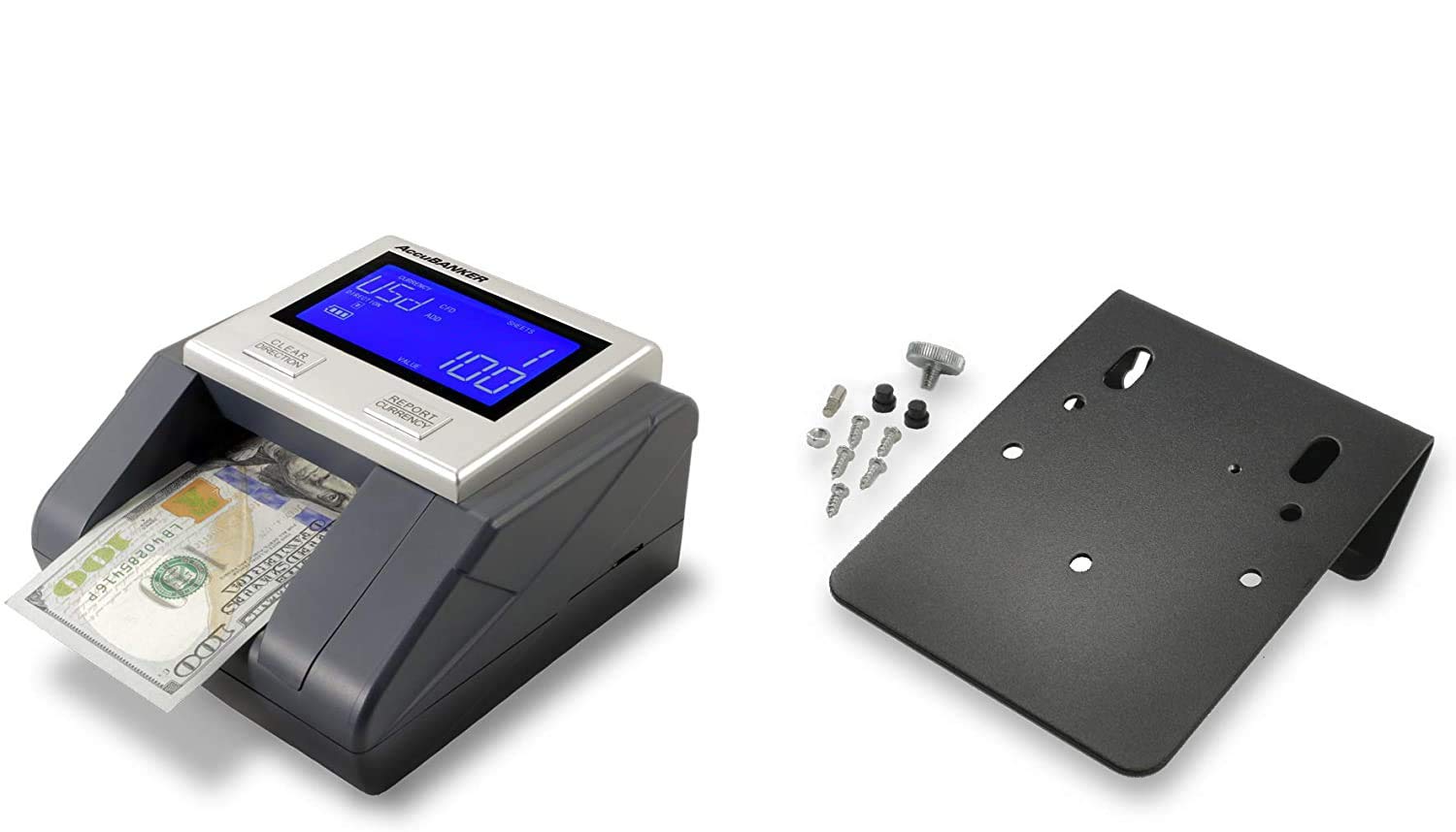 AccuBANKER D585 Multi-Scanix Counterfeit Money Detector with AccuSTAND - Multi-Directional Bill Feeder, UV/MG/IR Detection for USD, EUR, GBP, Visual & Audio Alarms - Perfect for Banks, Retail Stores, and Cash-Intensive Businesses