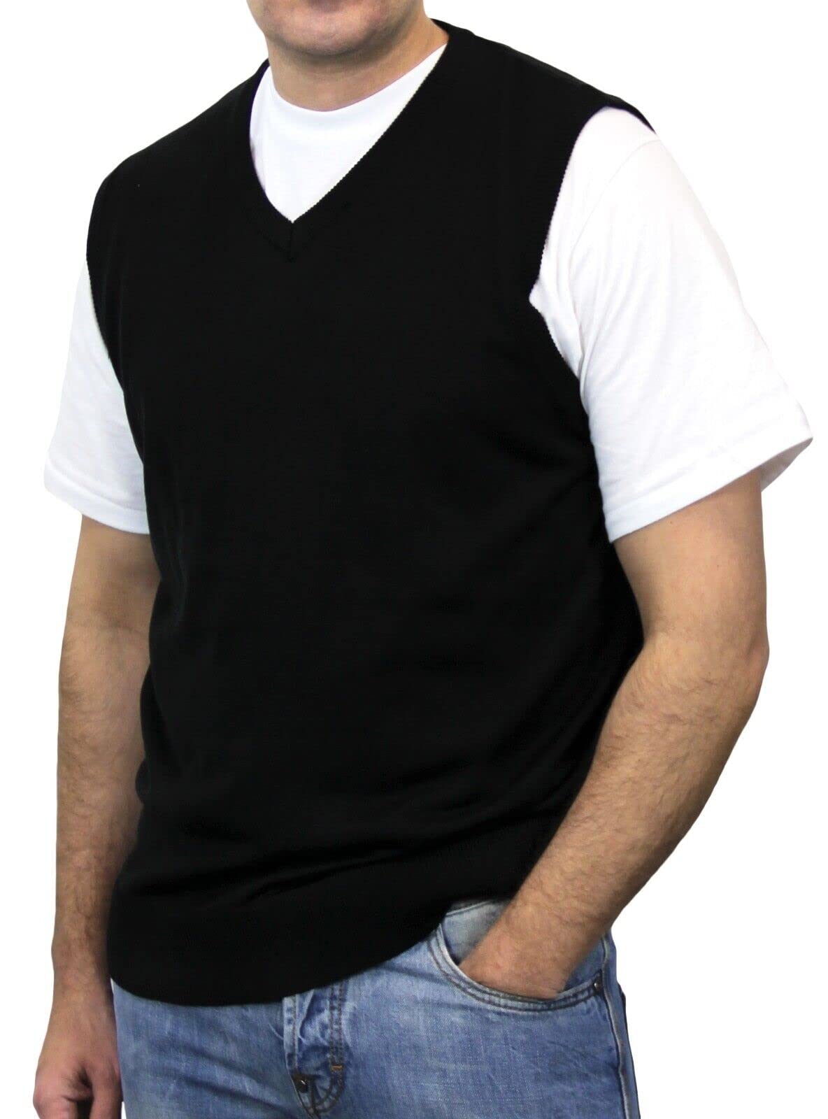 Big and Tall Classic Sweater Vest for Men - Warm Knit Waistcoat for Casual & Business Wear - Perfect for Office, Layering & Winter Outfits