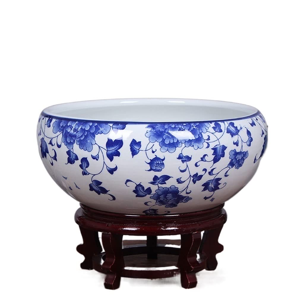 Premium Ceramic Planting Pot - Indoor Flower Pot for Water Lily, Lotus, Succulents & Fish Tank Decor | Large XL Size (Color C) | Perfect for Living Room, Office & Home Garden Decor