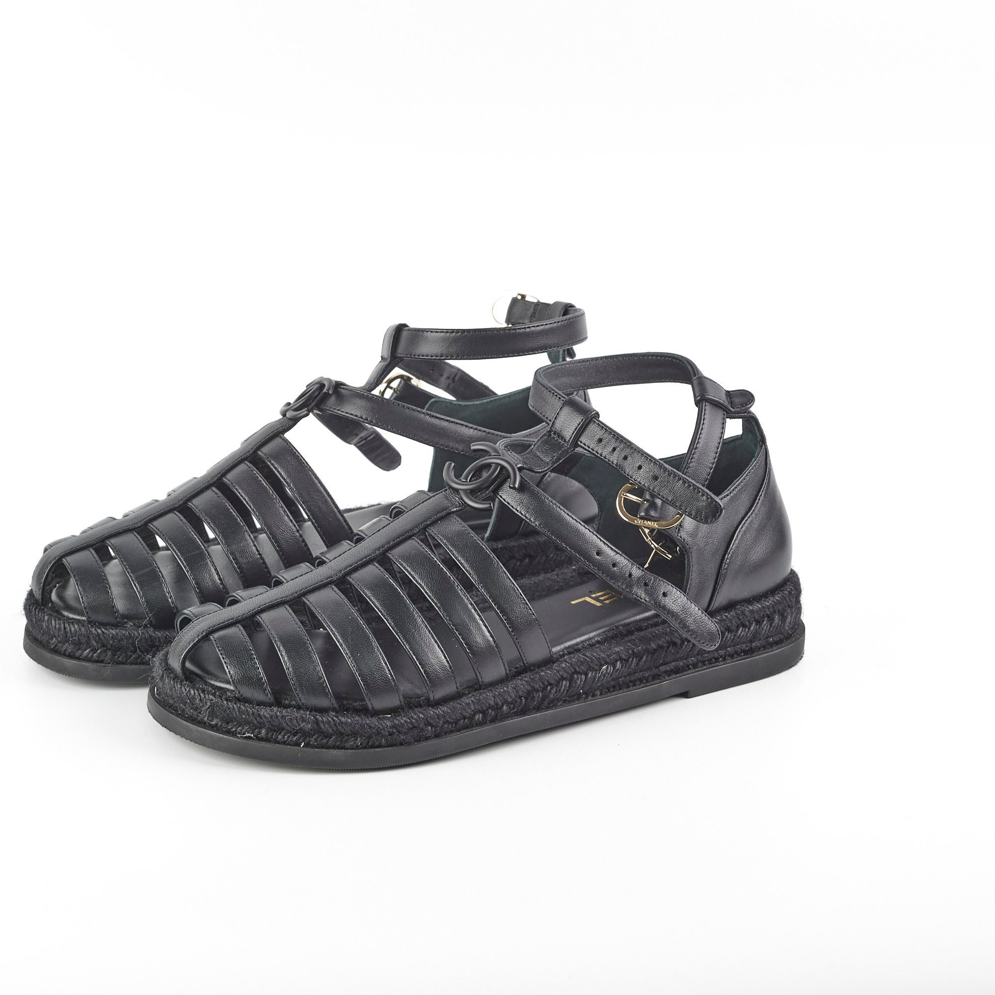 Chanel Roman Sandals Women Size 40 | Luxury Leather Gladiator Sandals for Summer - Perfect for Beach Vacations, Date Nights & Fashion Outings
