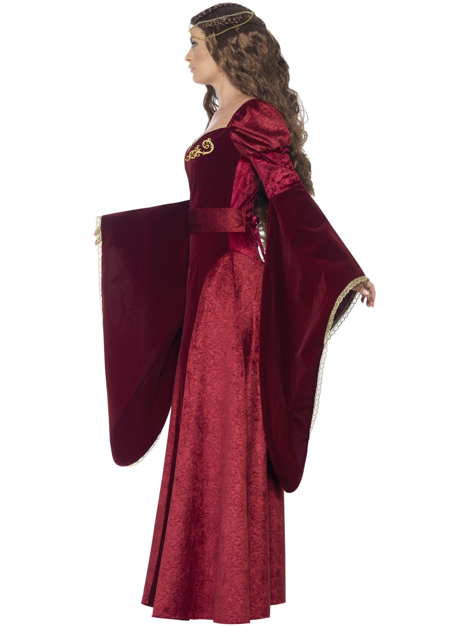 Smiffy's Women's Medieval Queen Deluxe Costume - Elegant Renaissance Dress for Halloween, Cosplay & Themed Parties | Plus Size Options Available