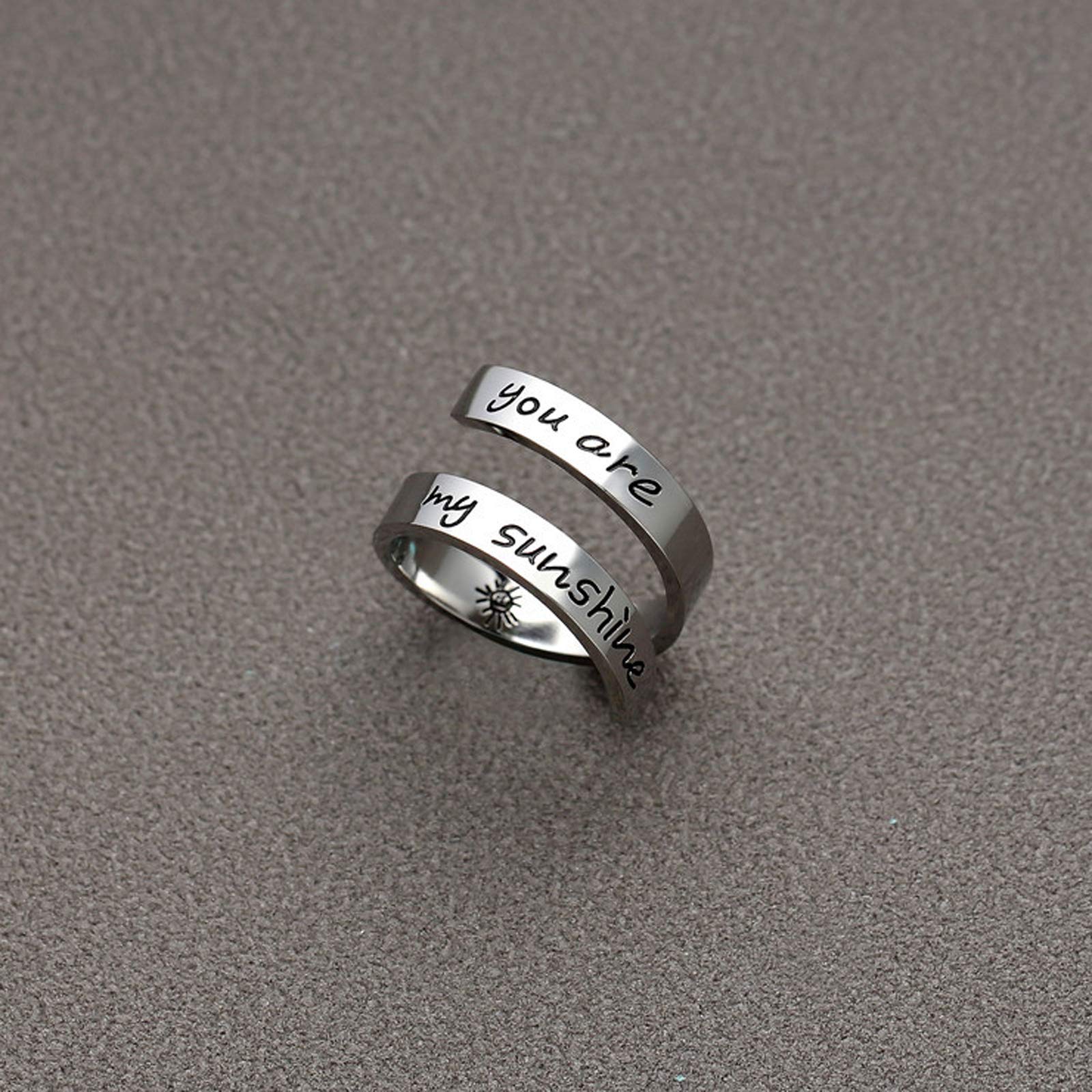 Inspirational Rings for Women - Stainless Steel Spiral Wrap Twist Ring - Personalized Encouragement Jewelry - Birthday Gifts for Her - Perfect for Daily Wear, Special Occasions & Motivational Gifts