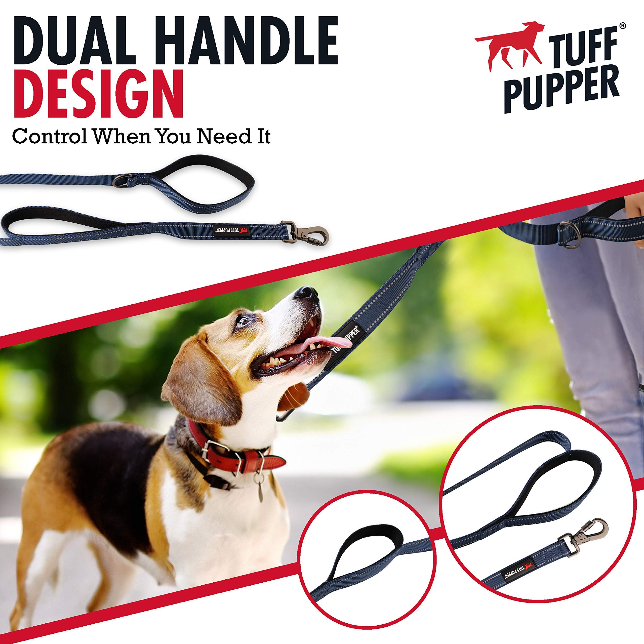 Tuff Pupper Heavy Duty Dog Leash and Collar Set (11-14